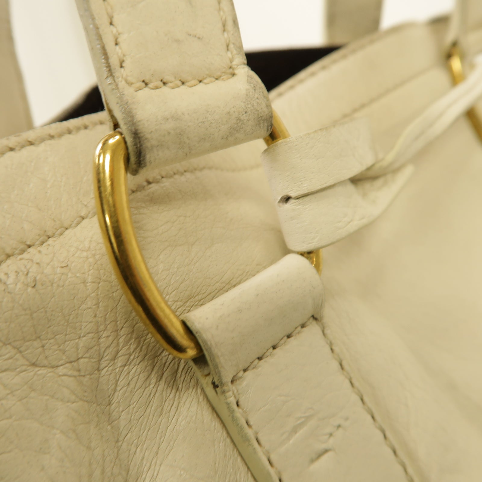 SAINT LAURENT 【激減優惠】牛皮皮革Shoulder Bag金扣肩背袋白色