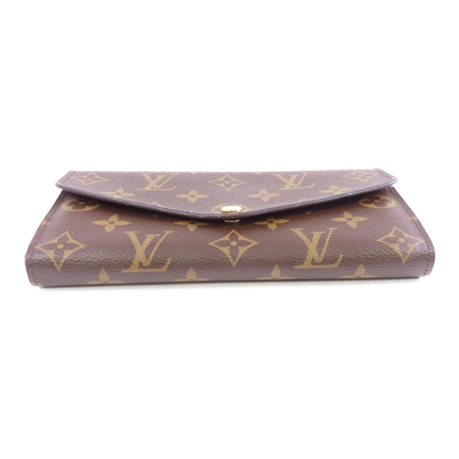 LOUIS VUITTON Monogram Sarah金扣長錢包棕色