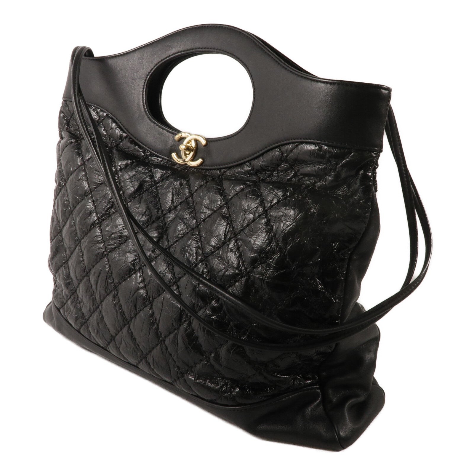 CHANEL 牛皮皮革Chain Shoulder鏈帶手挽肩背兩用袋