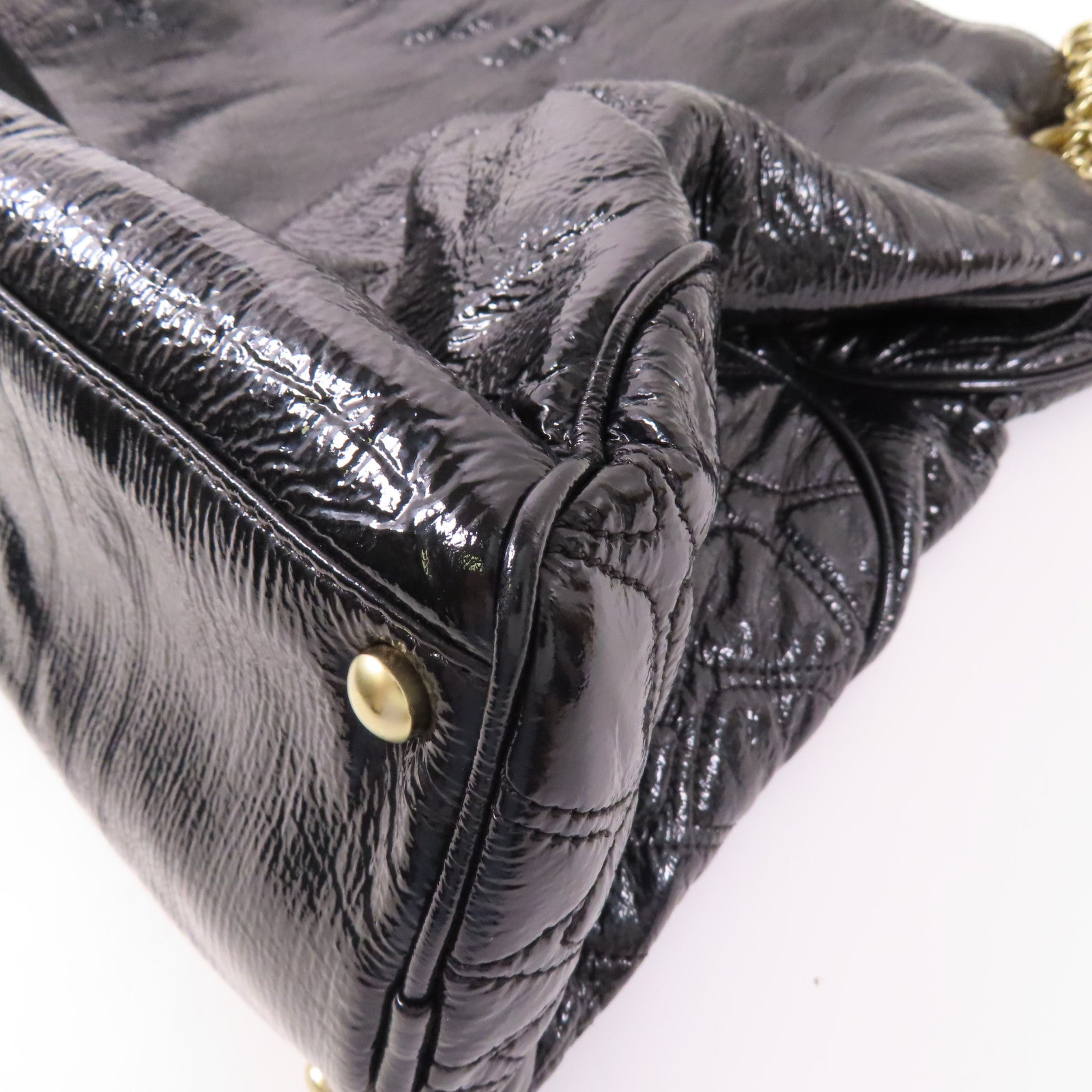 CHANEL 皮革Chain Shoulder金扣鏈帶肩背袋