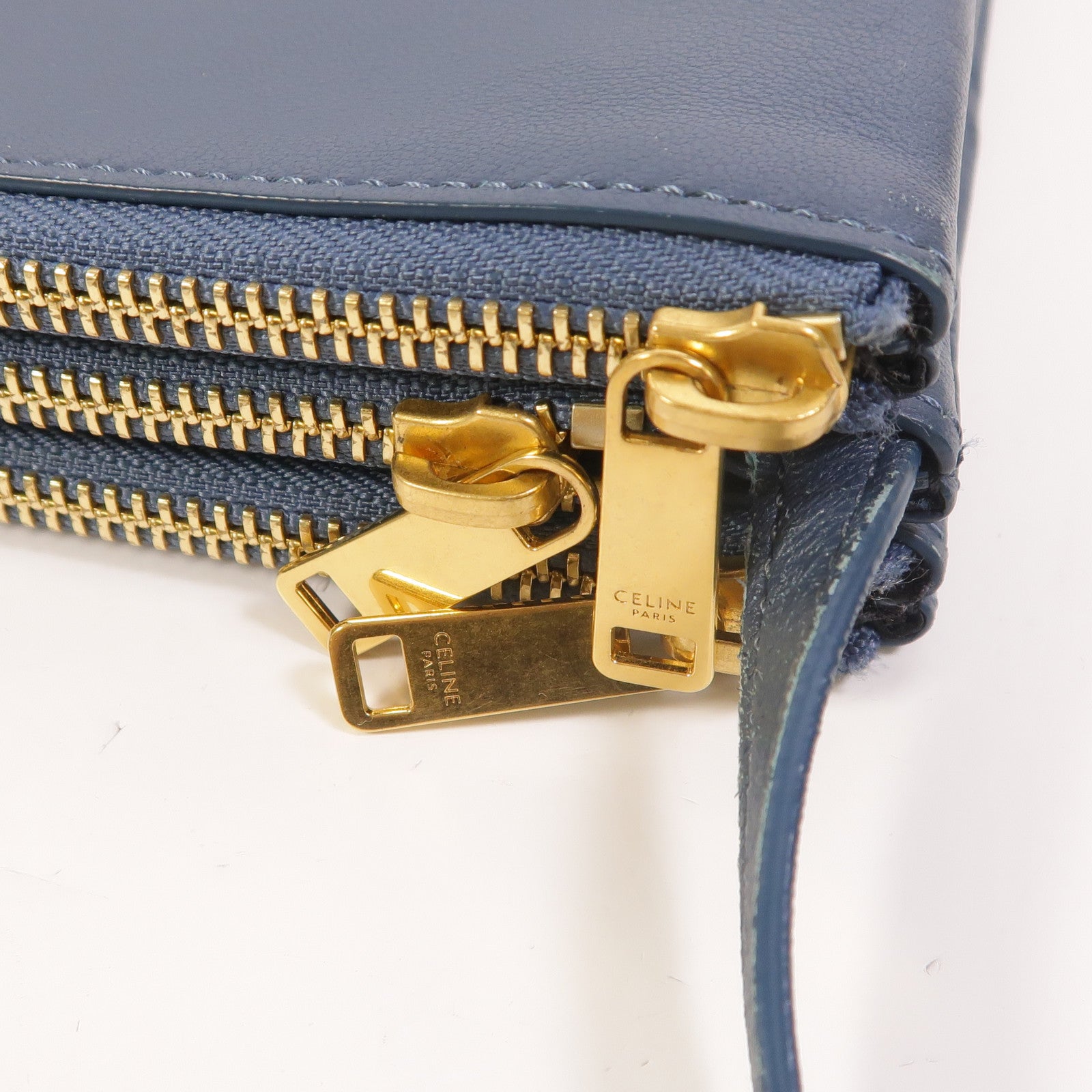 CELINE 羊皮皮革Trio金扣肩背袋