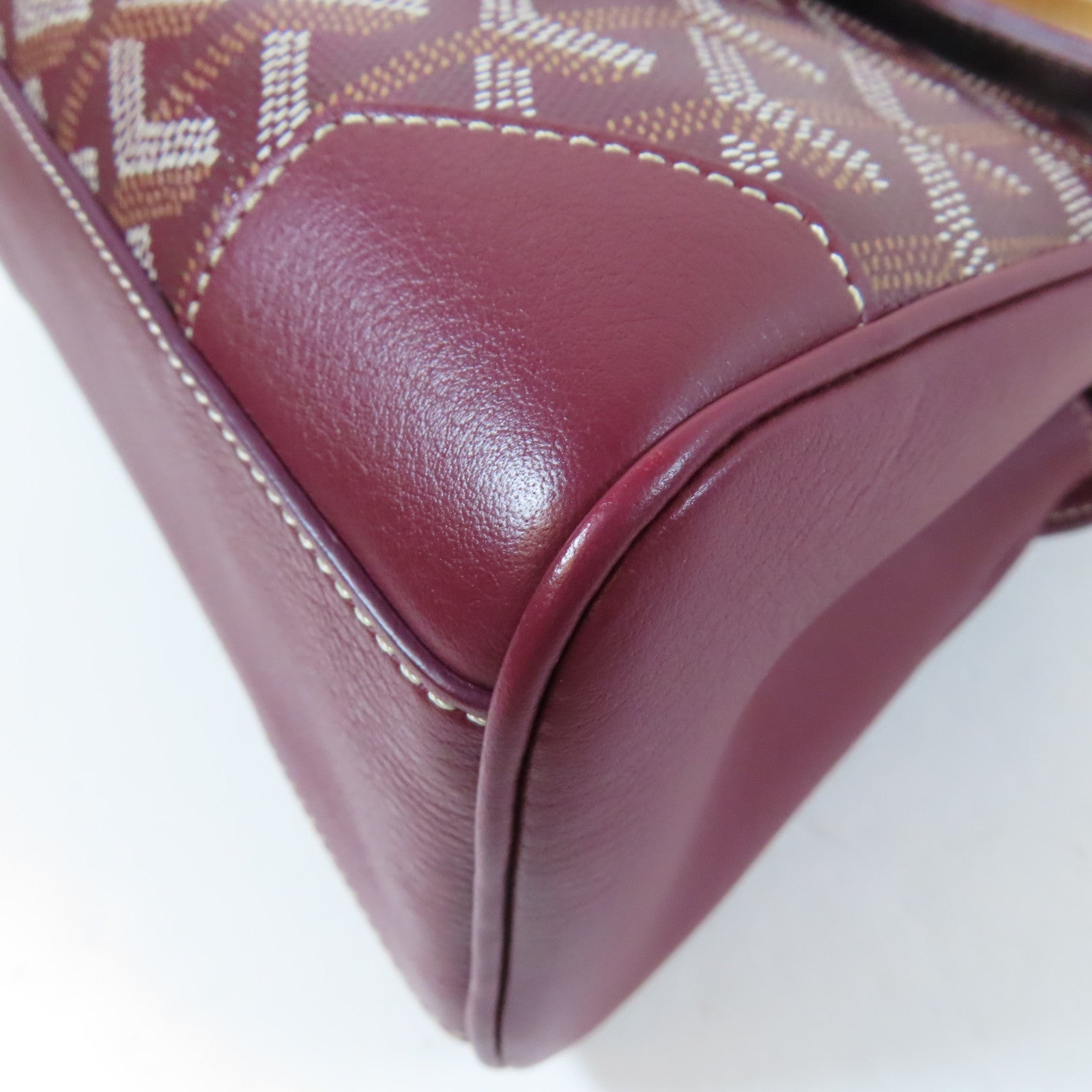GOYARD 塗層帆布/牛皮皮革Saigon銀扣手挽肩背兩用袋紫紅色