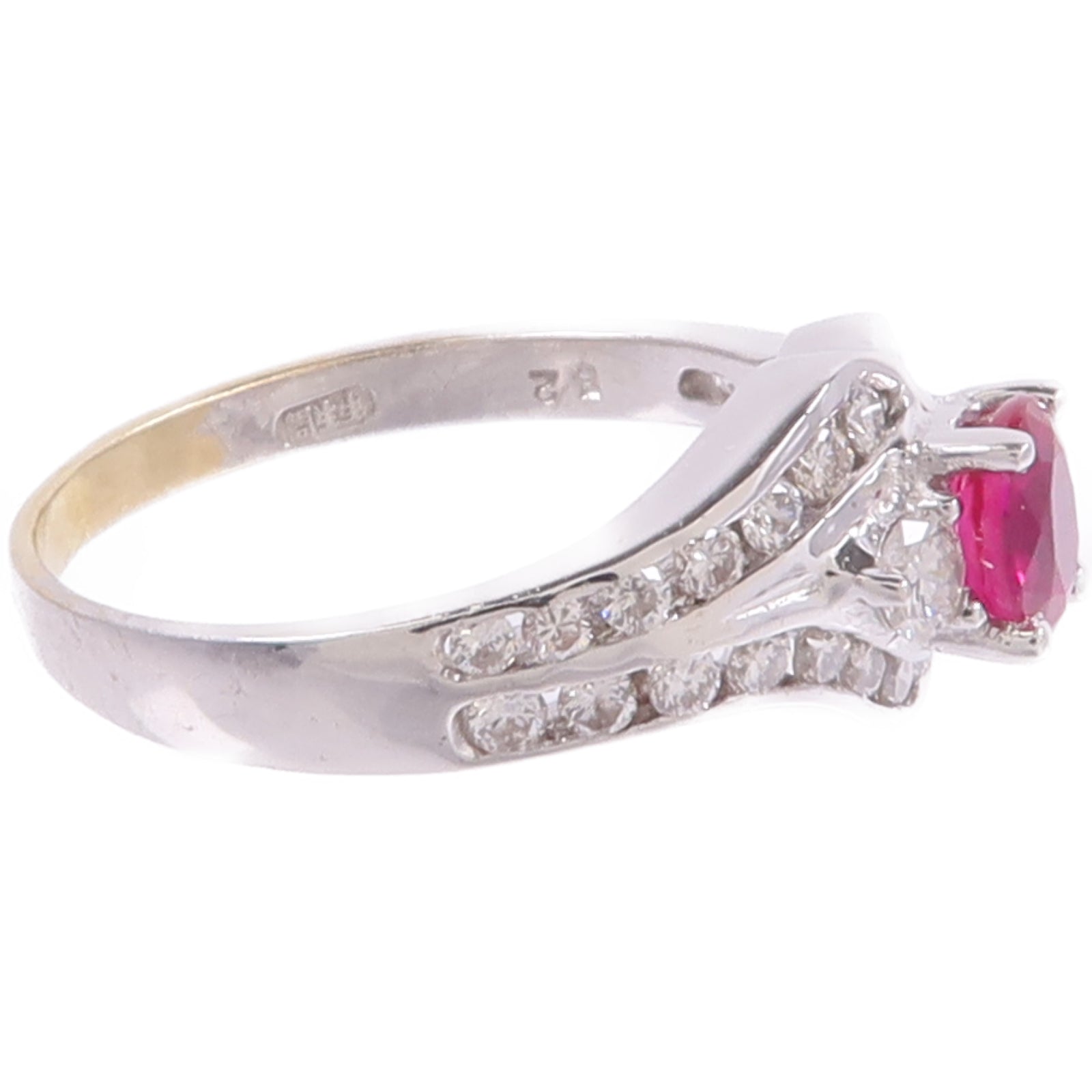 JEWELRY 18K白金Ruby Diamond Ring紅寶石/鑽石戒指