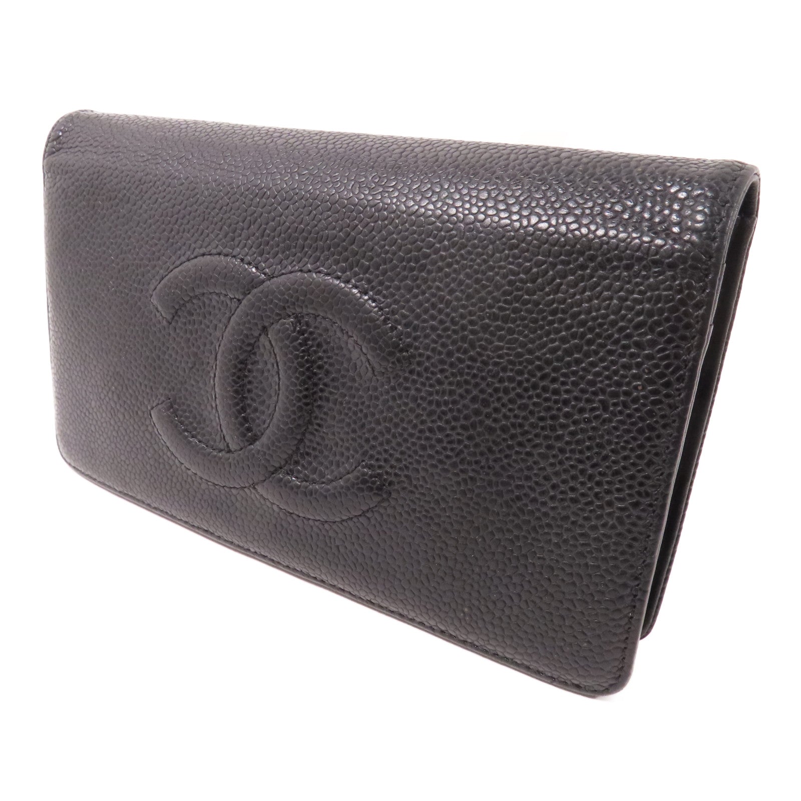 CHANEL 牛皮皮革Long Wallet銀扣長錢包