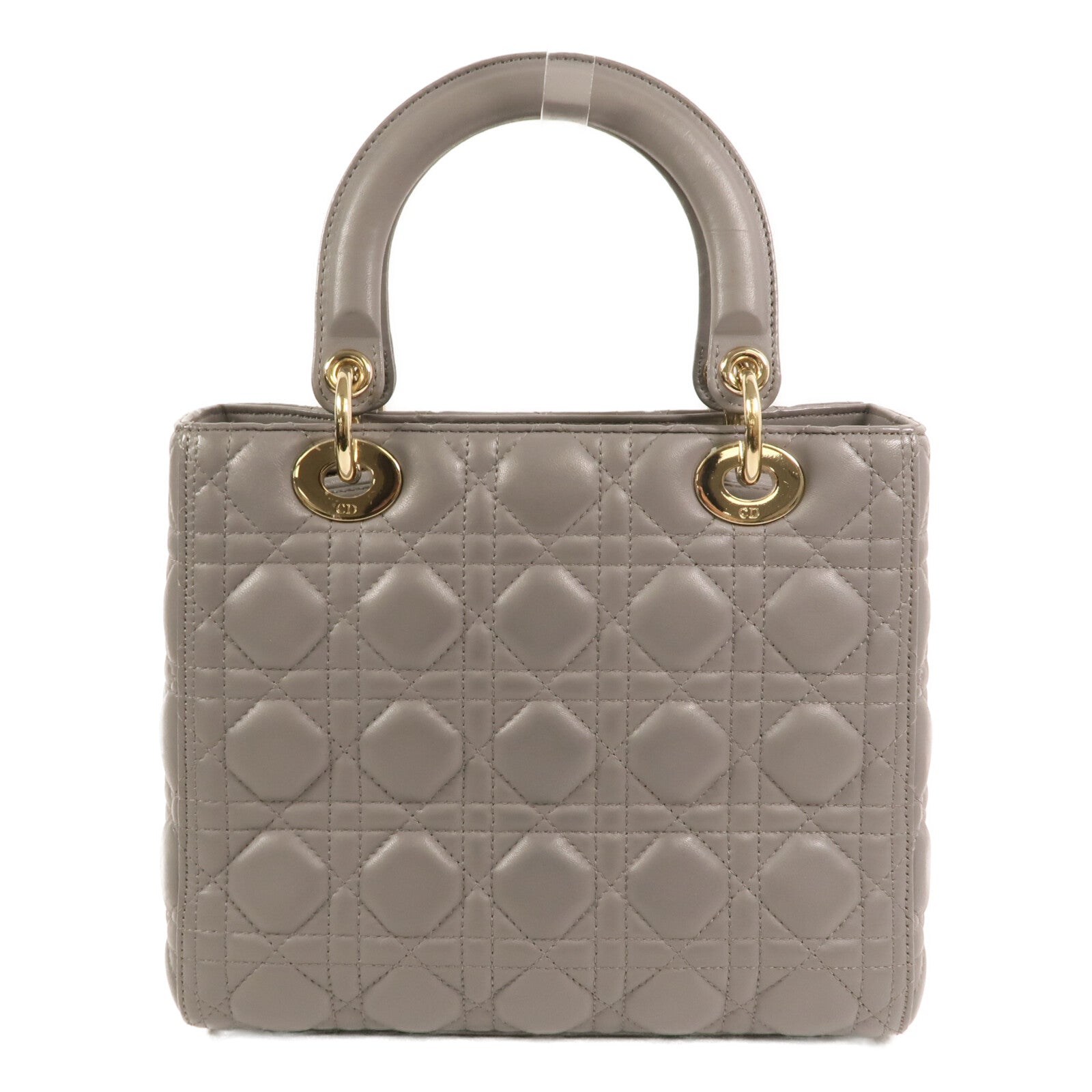 Dior 羊皮皮革Lady Dior Medium金扣手挽肩背兩用袋