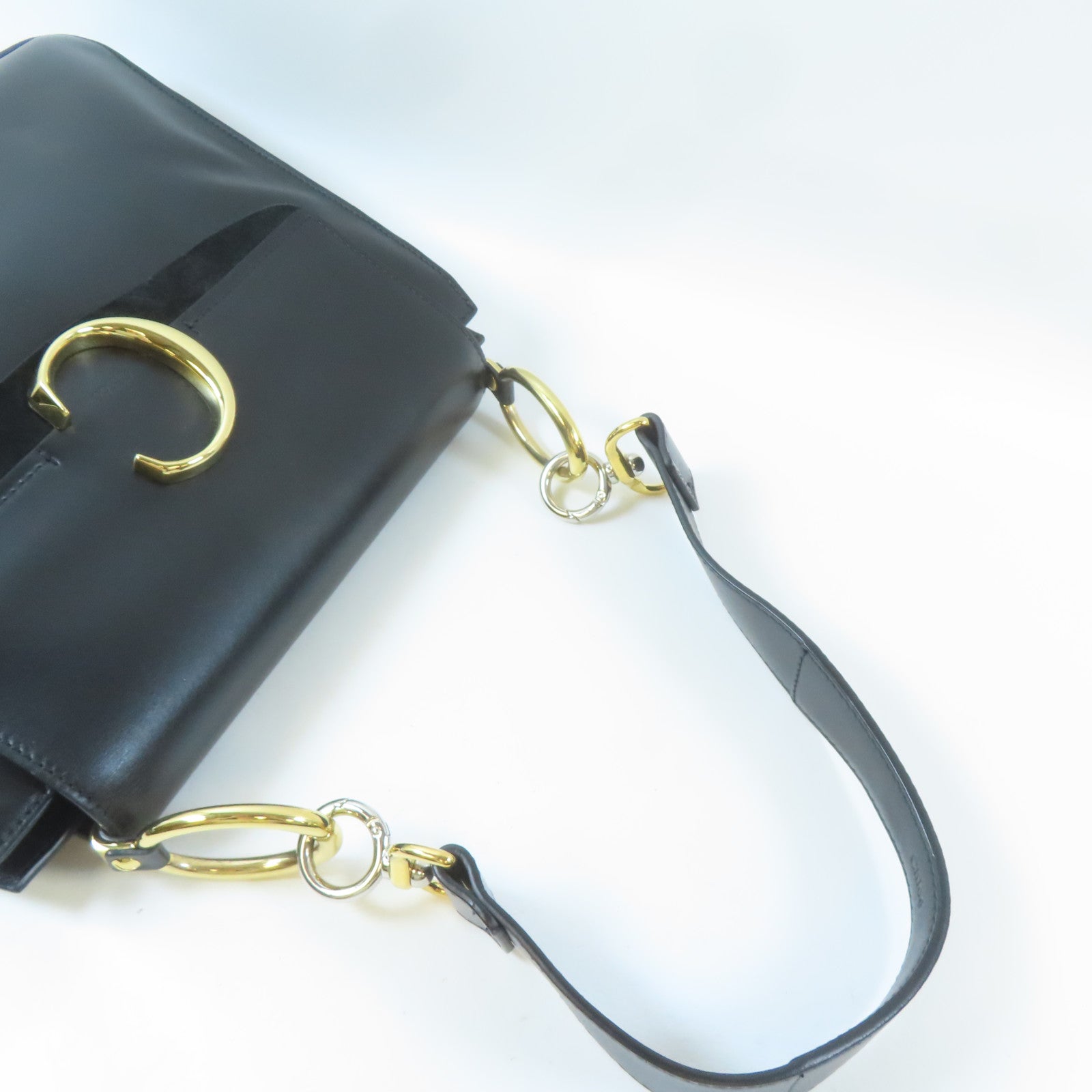 Chloe 【激減優惠】牛皮皮革2 Way Shoulder Bag金扣手挽肩背兩用袋黑色