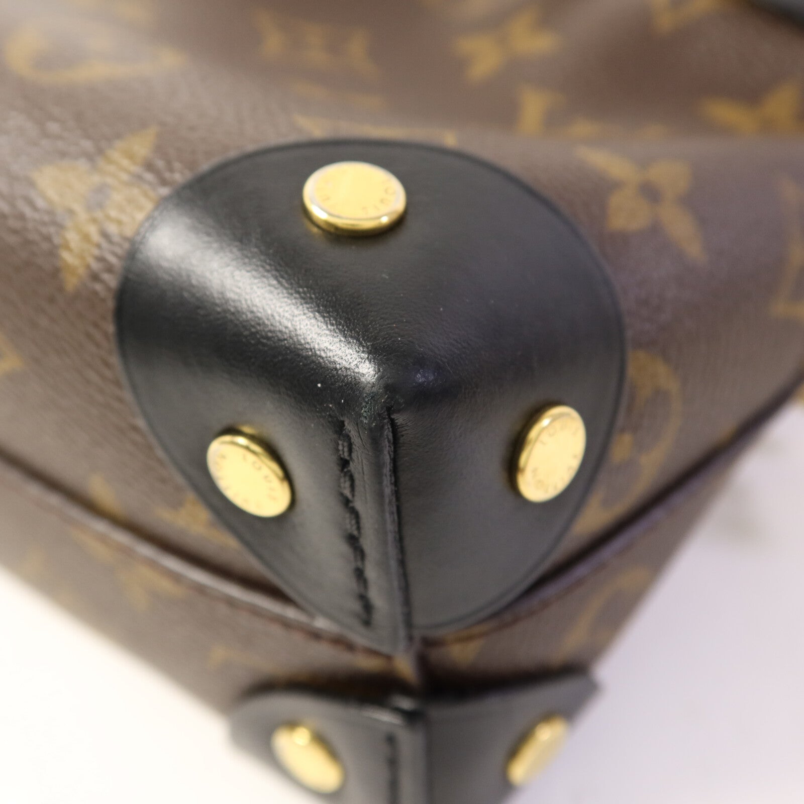 LOUIS VUITTON Monogram Petite Malle Souple金扣手挽肩背兩用袋棕色