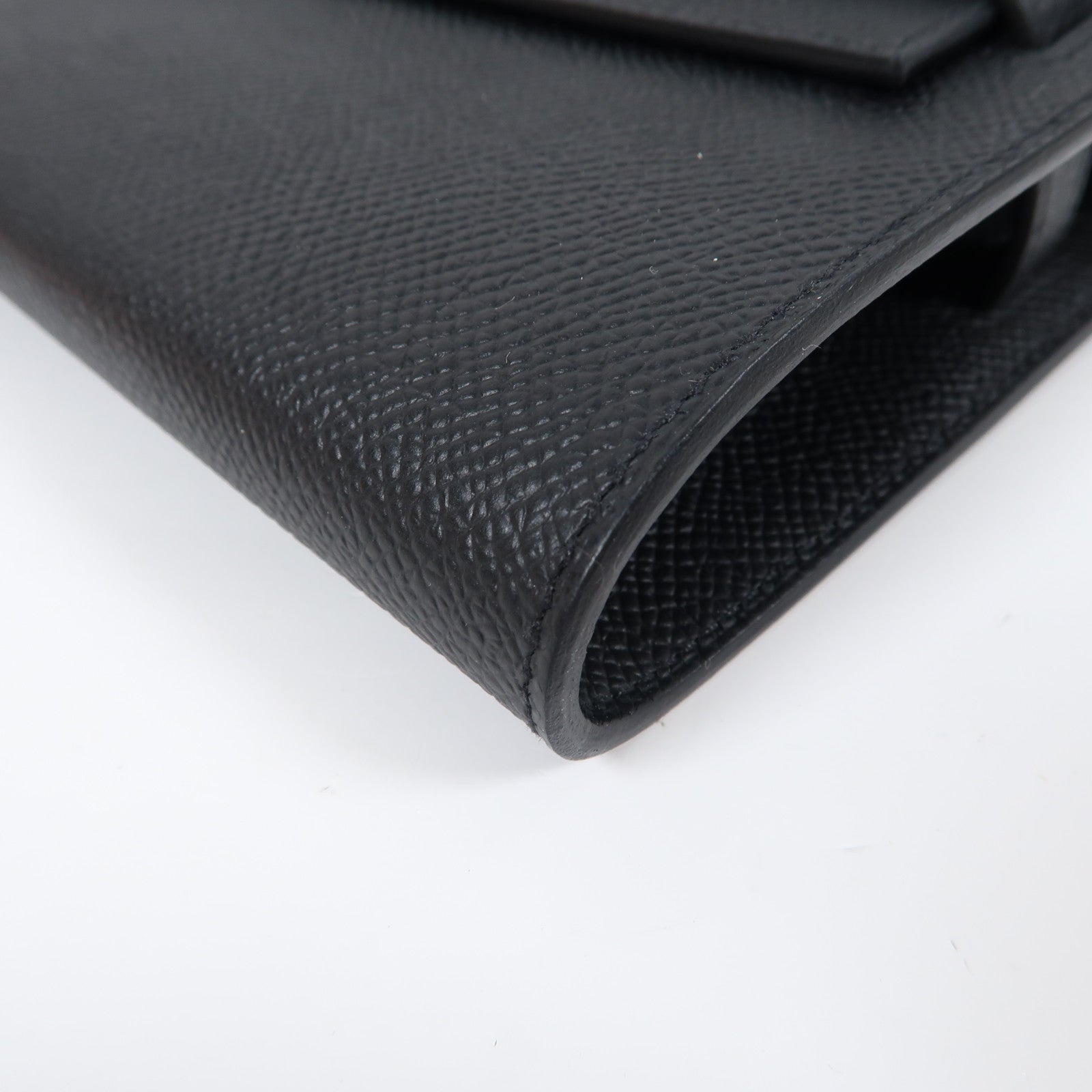 HERMES Epsom皮革Kelly To Go銀扣肩背袋Noir黑色