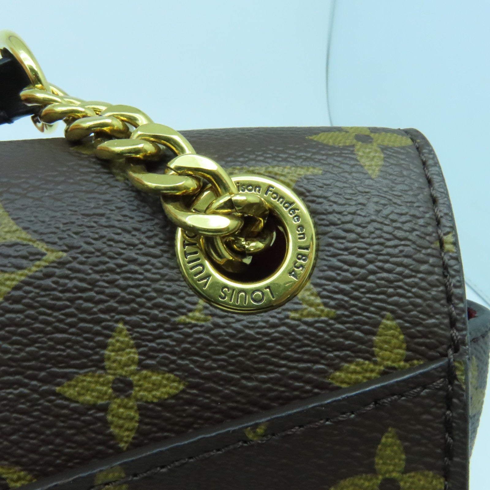LOUIS VUITTON Monogram Passy金扣鏈帶肩背袋啡色