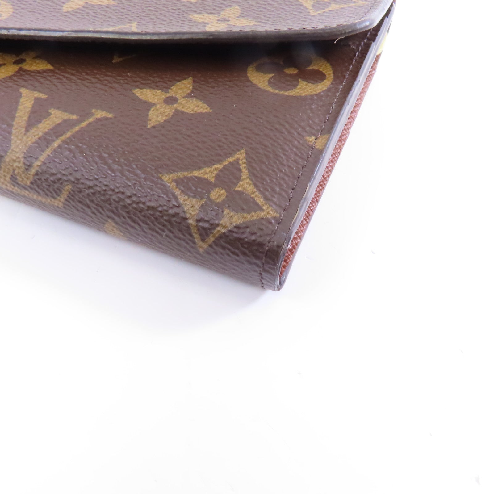 LOUIS VUITTON Monogram Sarah金扣長錢包棕色
