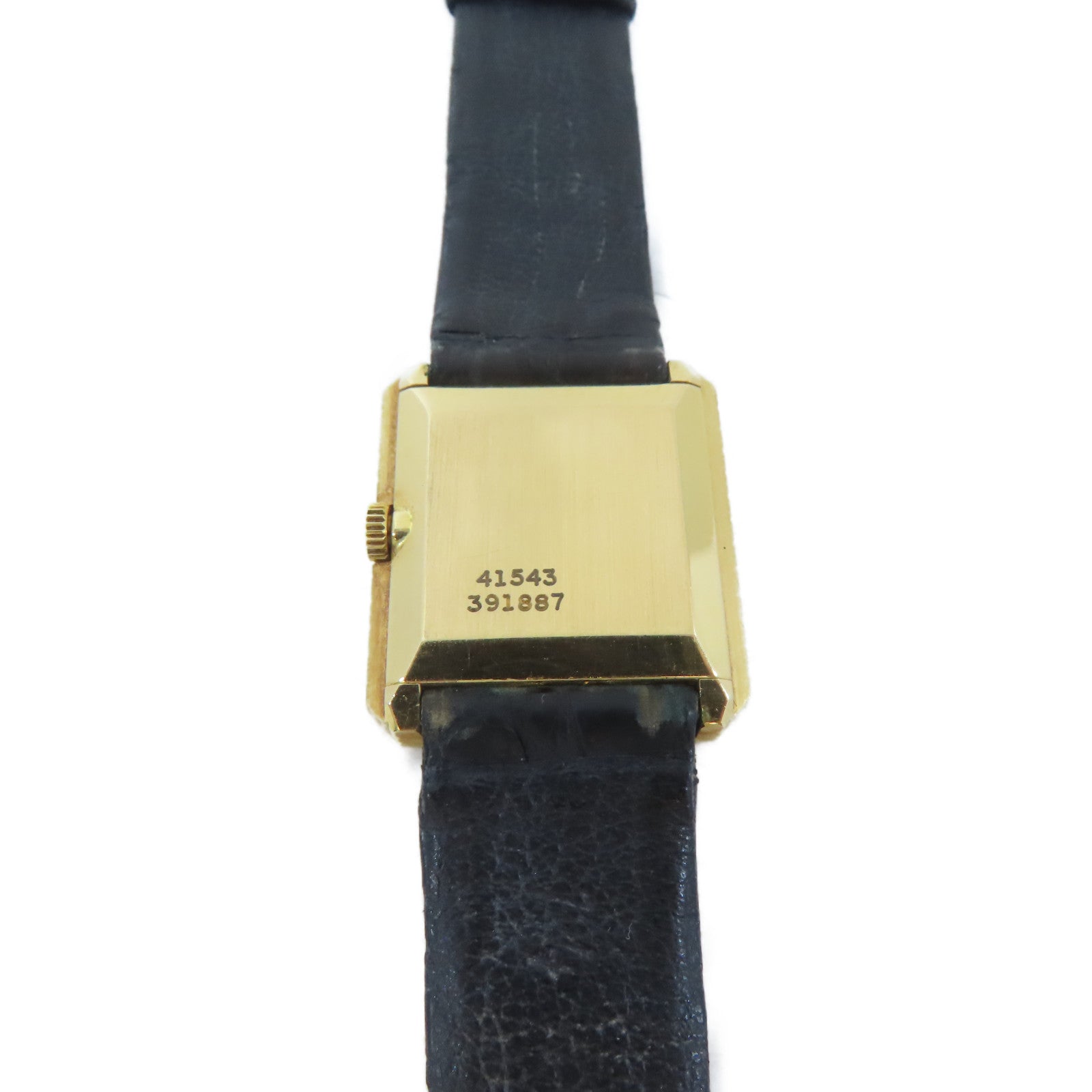 PIAGET Chequered 18K黃金/皮革帶手錶手動機芯金色