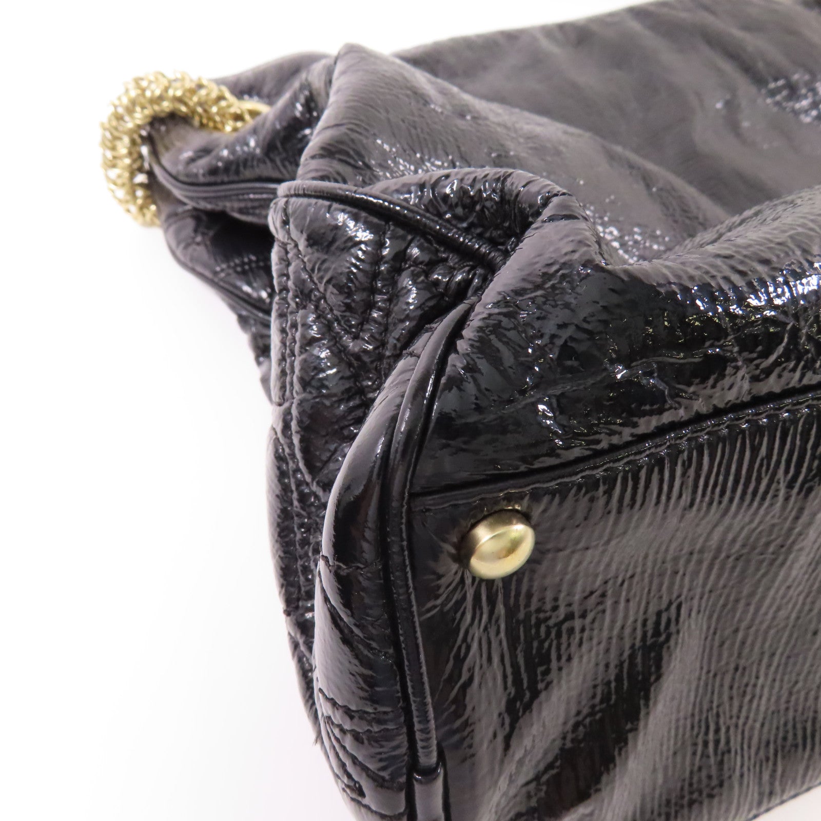 CHANEL 皮革Chain Shoulder金扣鏈帶肩背袋