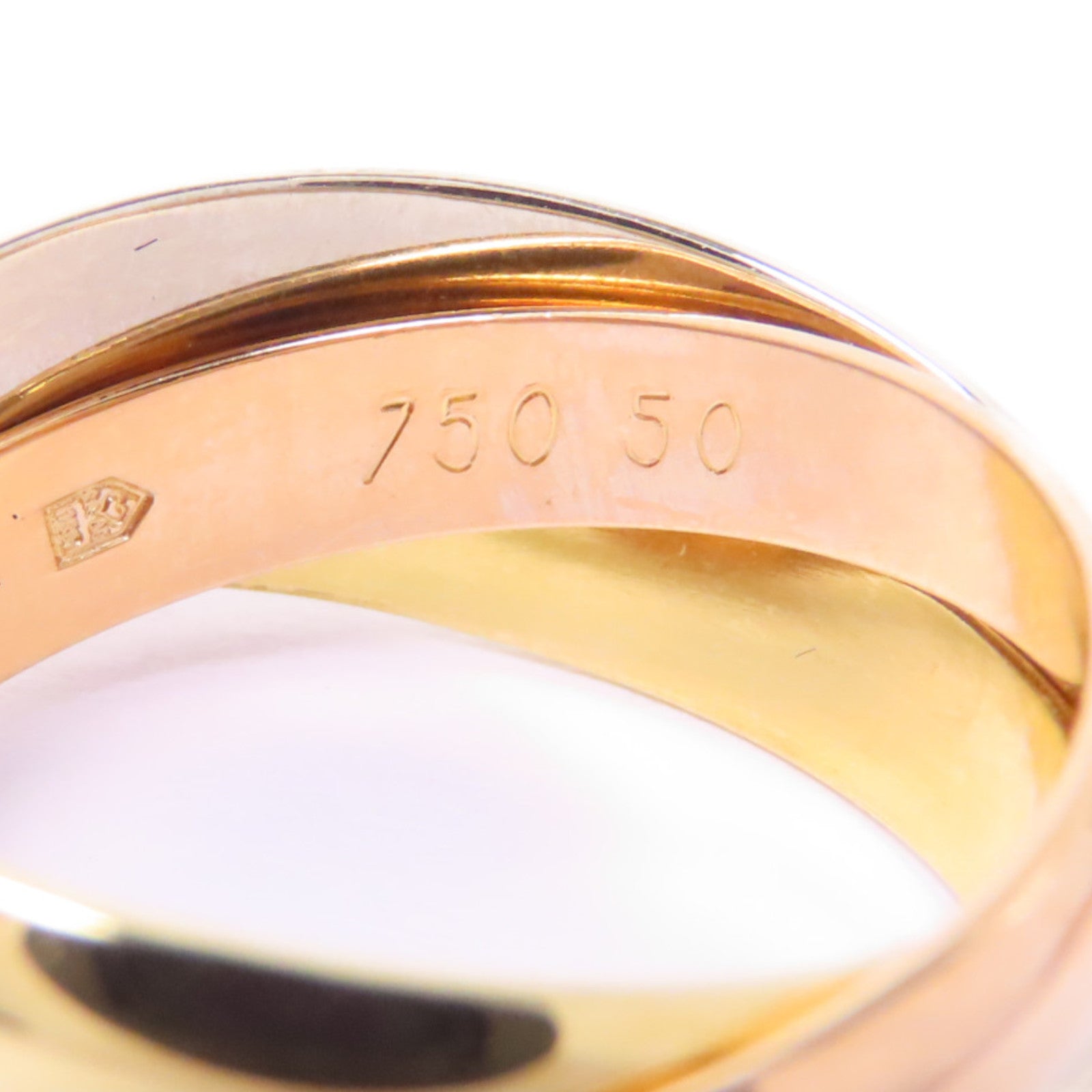 CARTIER 18K黃金/白金/玫瑰金Trinity Ring戒指Cartier#50/US#5.25