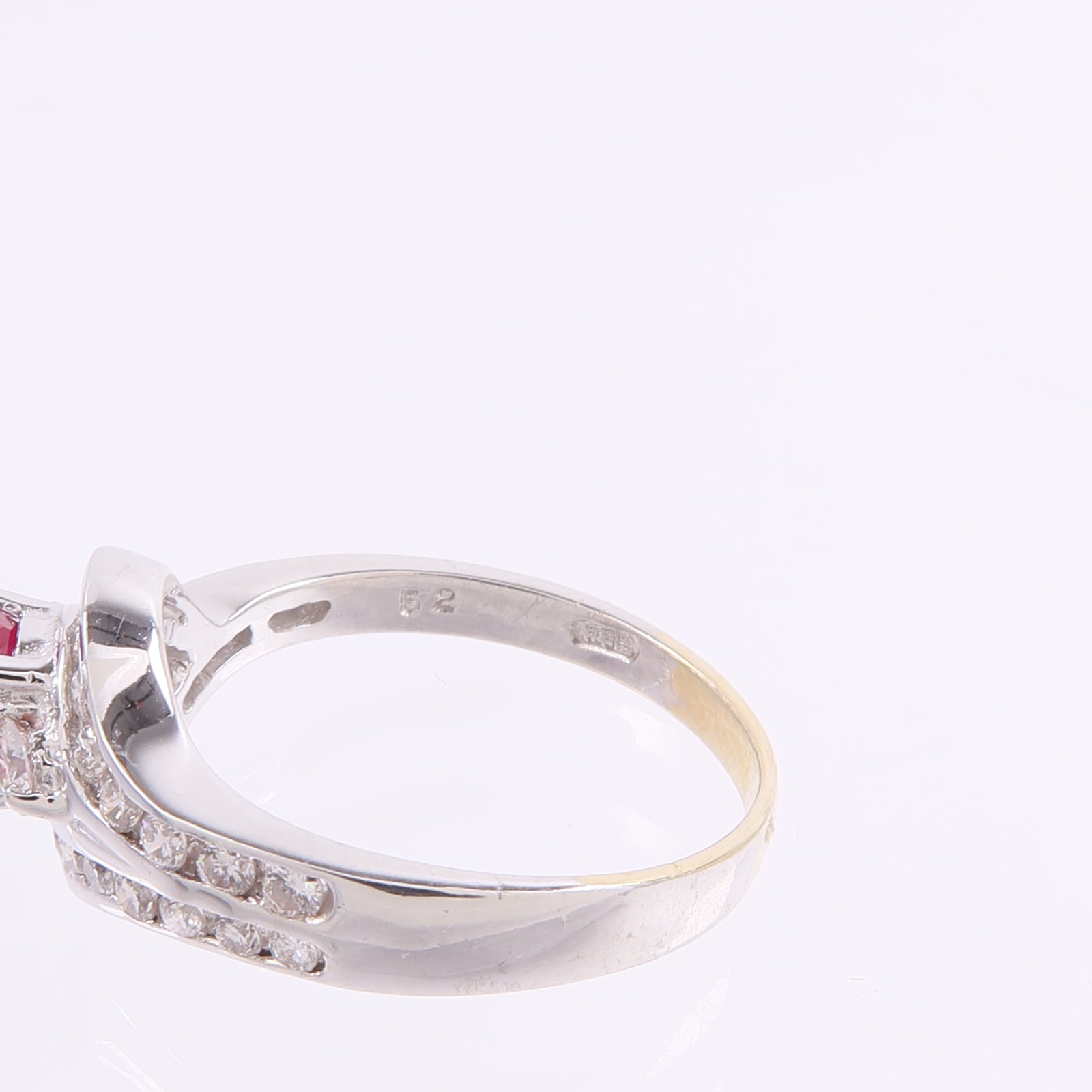 JEWELRY 18K白金Ruby Diamond Ring紅寶石/鑽石戒指