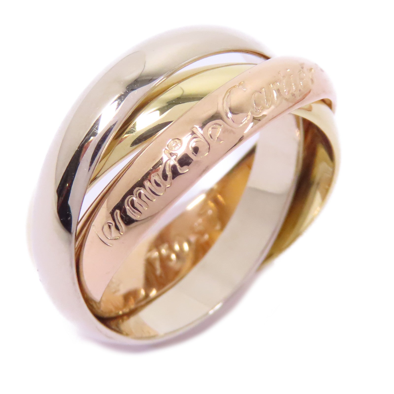 CARTIER 18K黃金/白金/玫瑰金Trinity Ring戒指Cartier#50/US#5.25