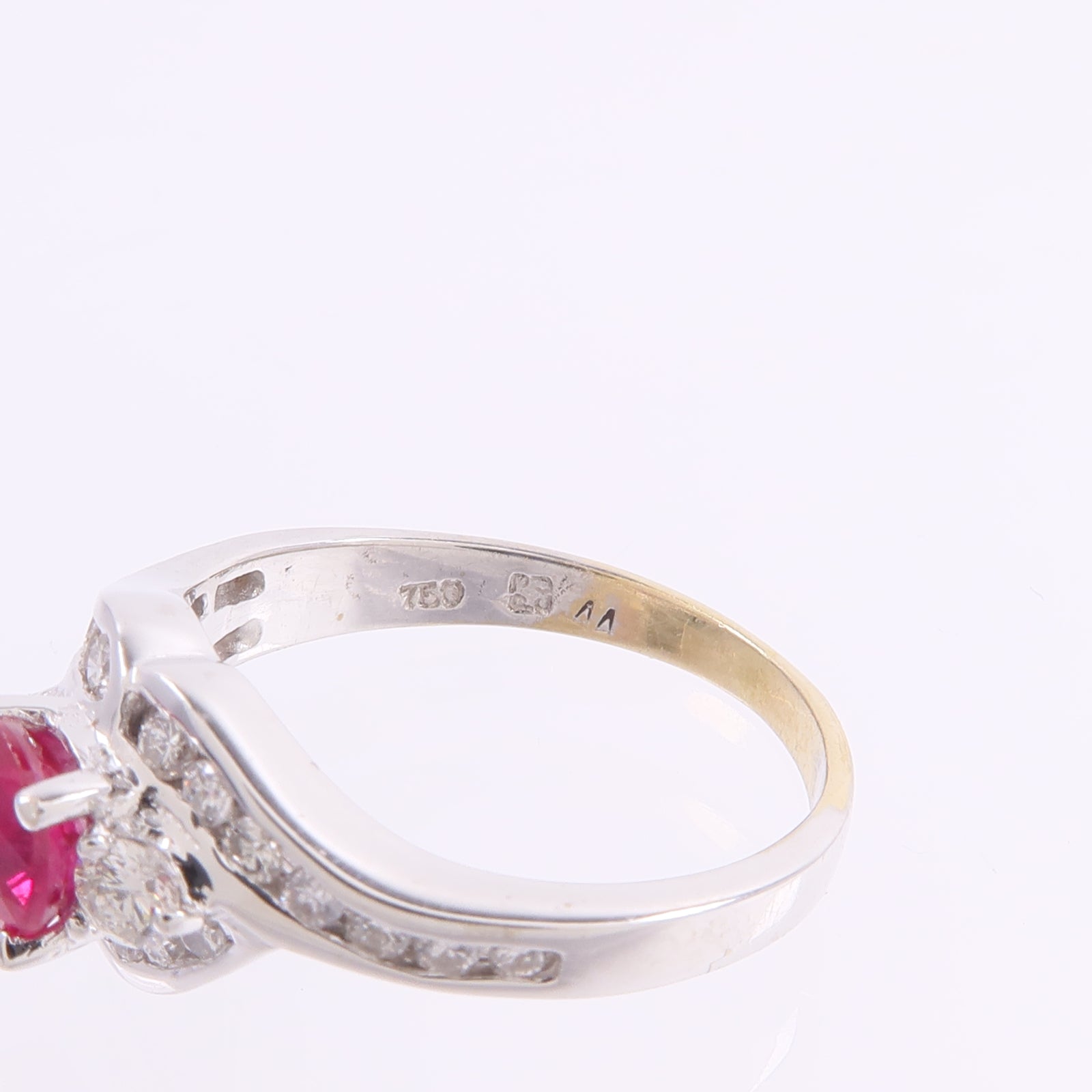 JEWELRY 18K白金Ruby Diamond Ring紅寶石/鑽石戒指