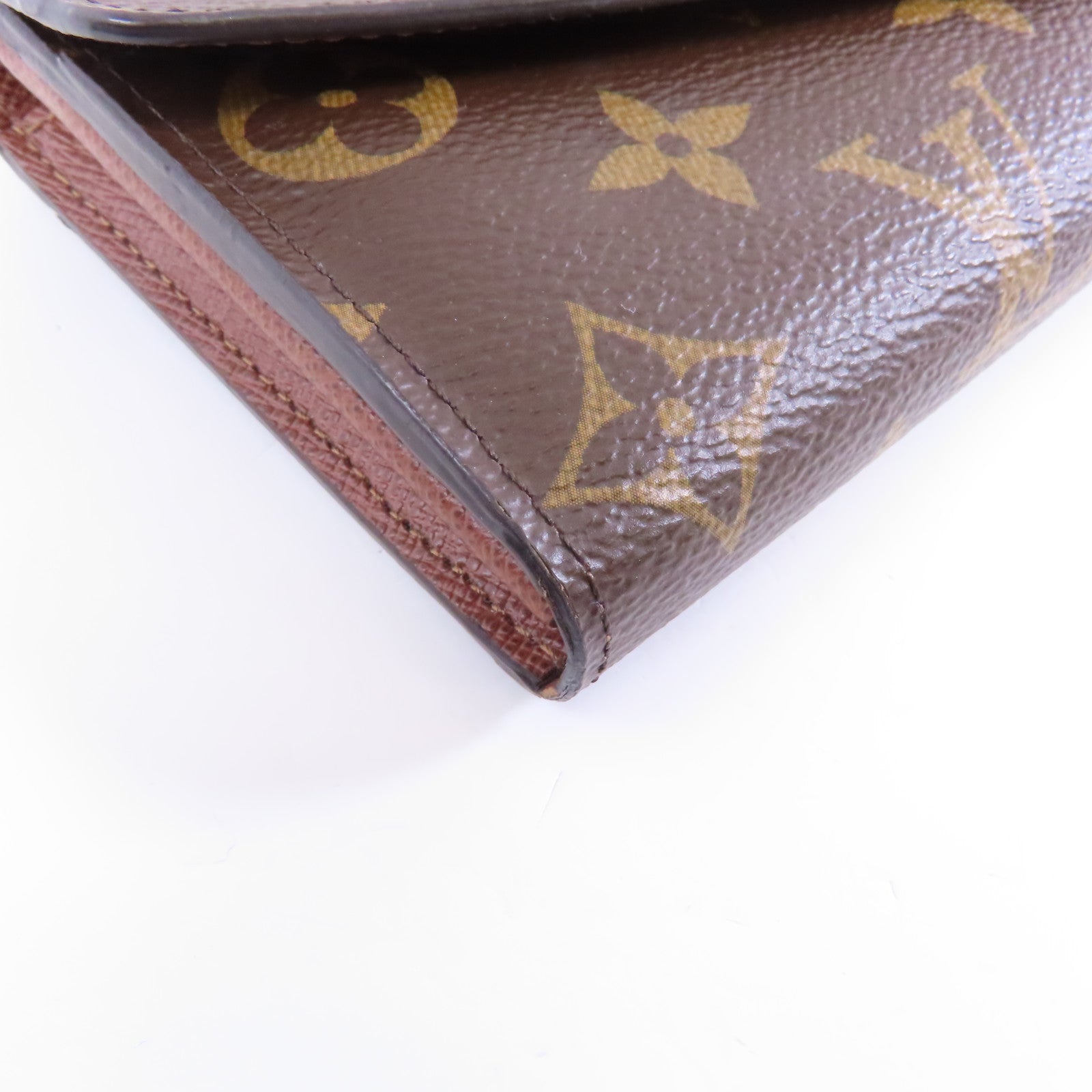 LOUIS VUITTON Monogram Sarah金扣長錢包棕色