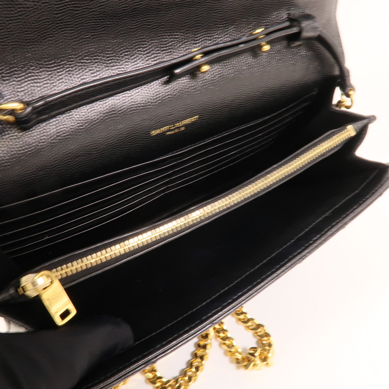 SAINT LAURENT 牛皮皮革Cassandre Envelope鏈帶肩背袋
