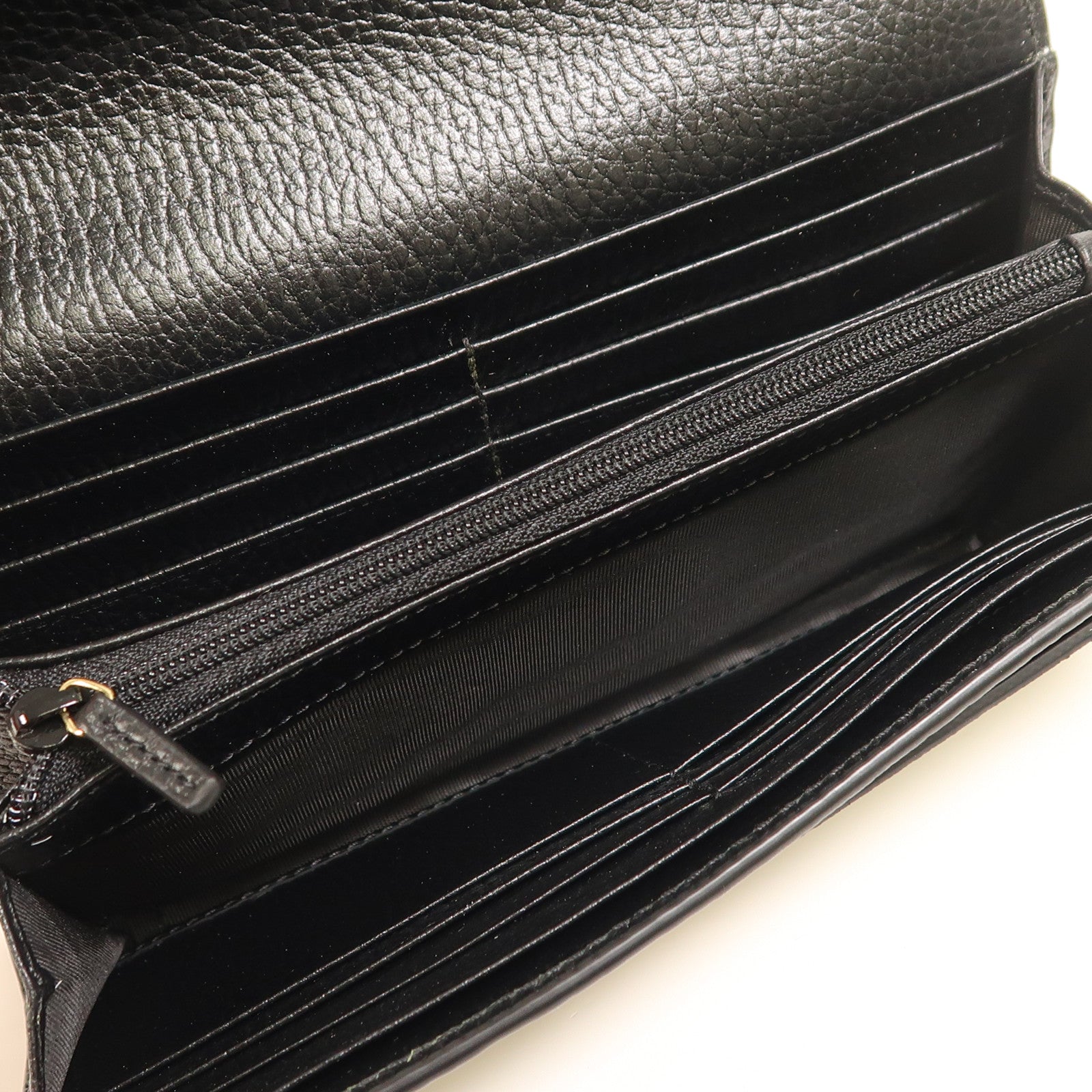 GUCCI 塗層帆布/牛皮皮革Long Wallet金扣長錢包