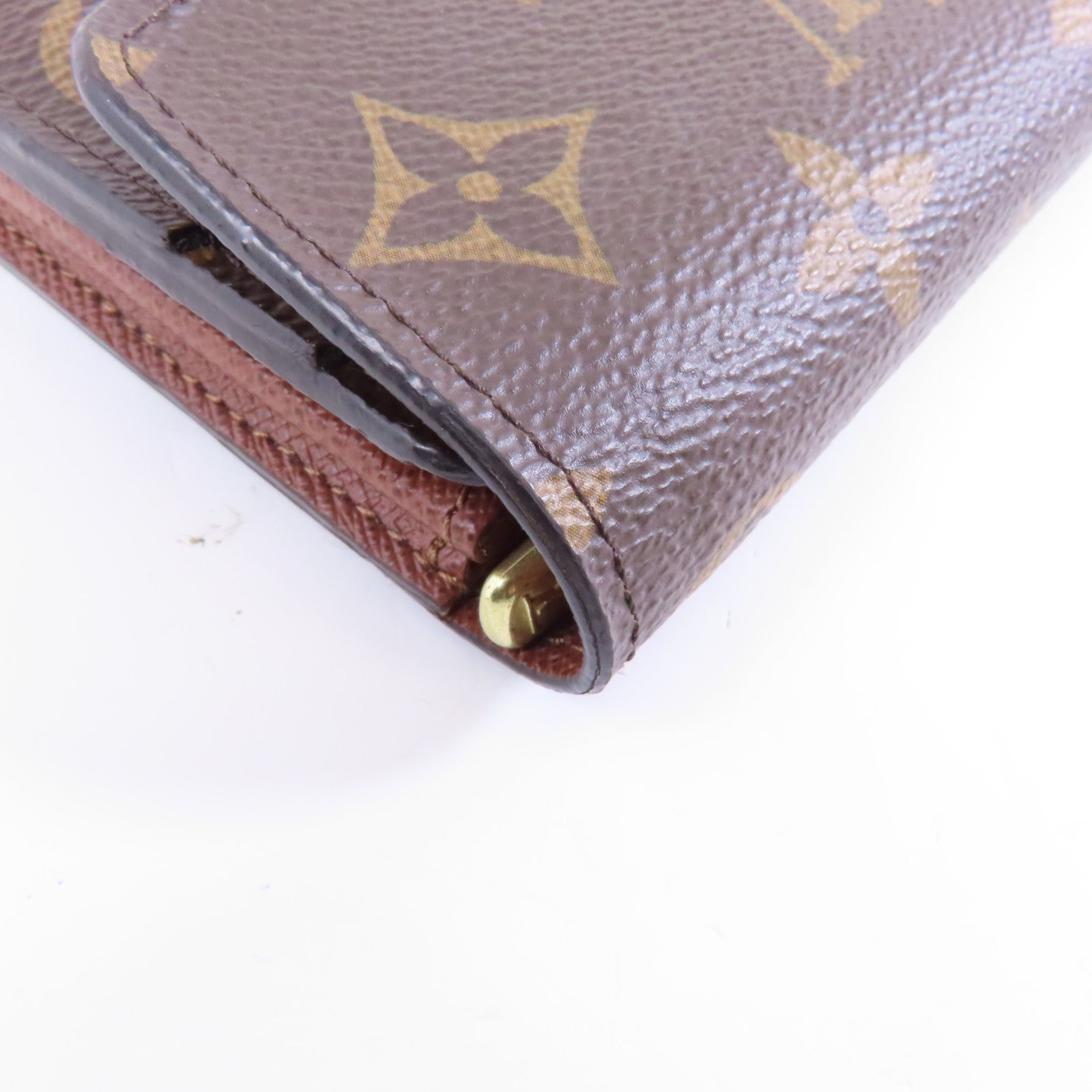 LOUIS VUITTON Monogram Sarah金扣長錢包棕色