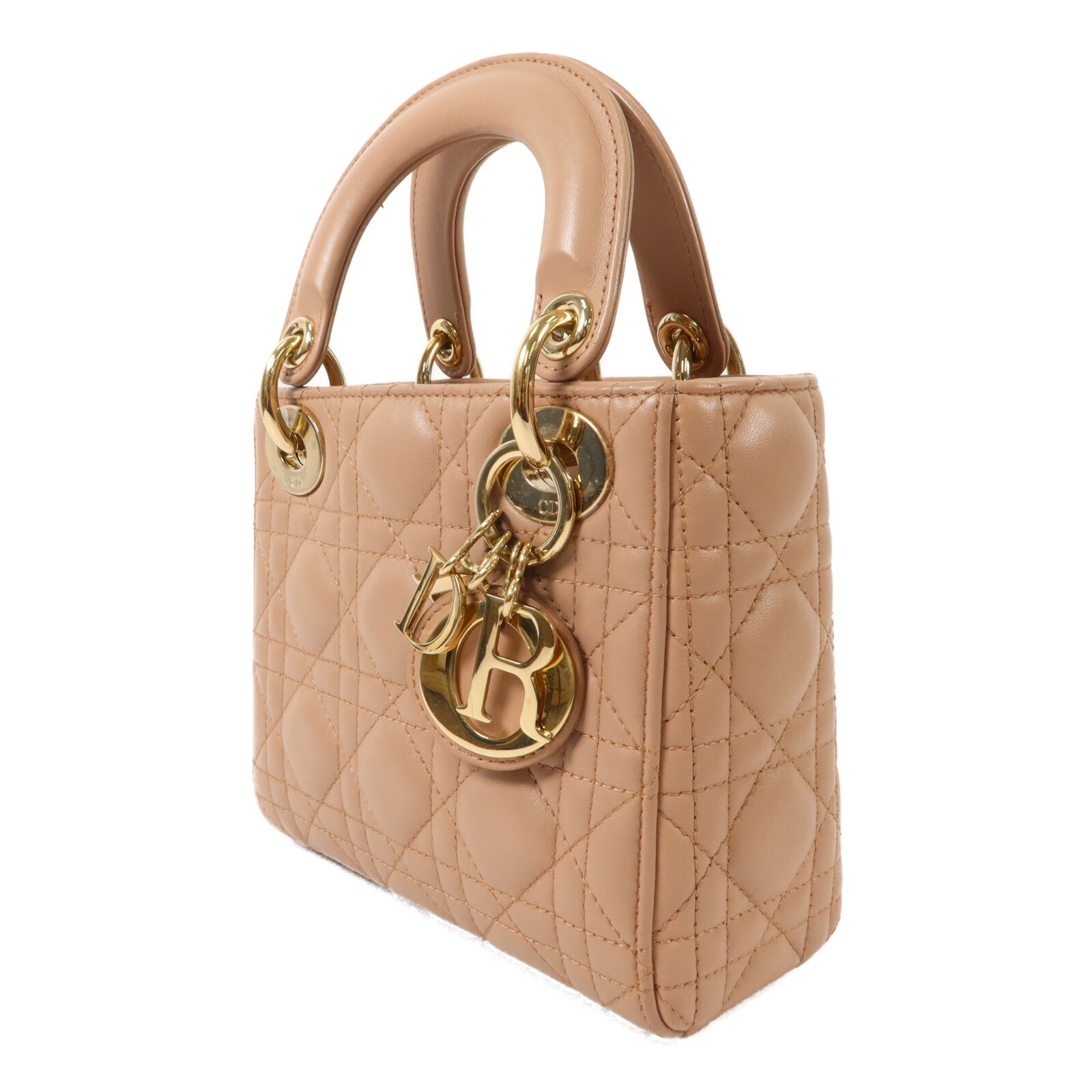 Dior 羊皮皮革Lady Dior Mini鏈帶手挽肩背兩用袋