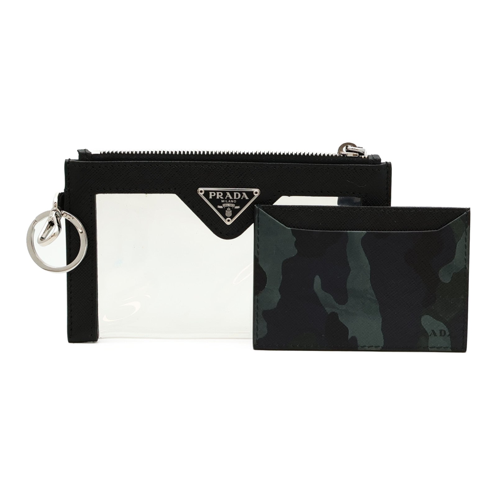 PRADA 皮革Card Case銀扣卡片套