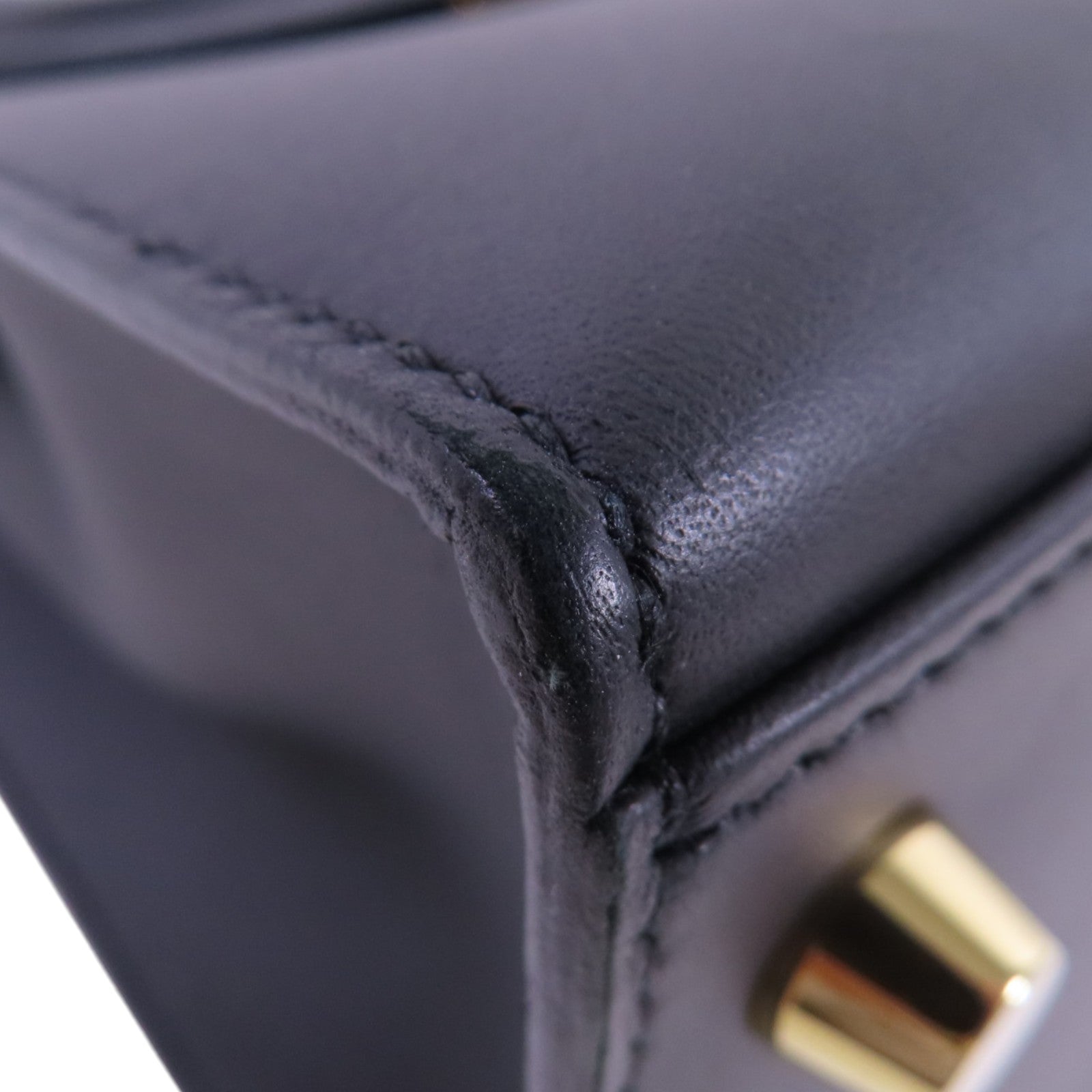 HERMES Sombrero皮革Kelly 28 2Way Hand Bag金扣手挽肩背兩用袋