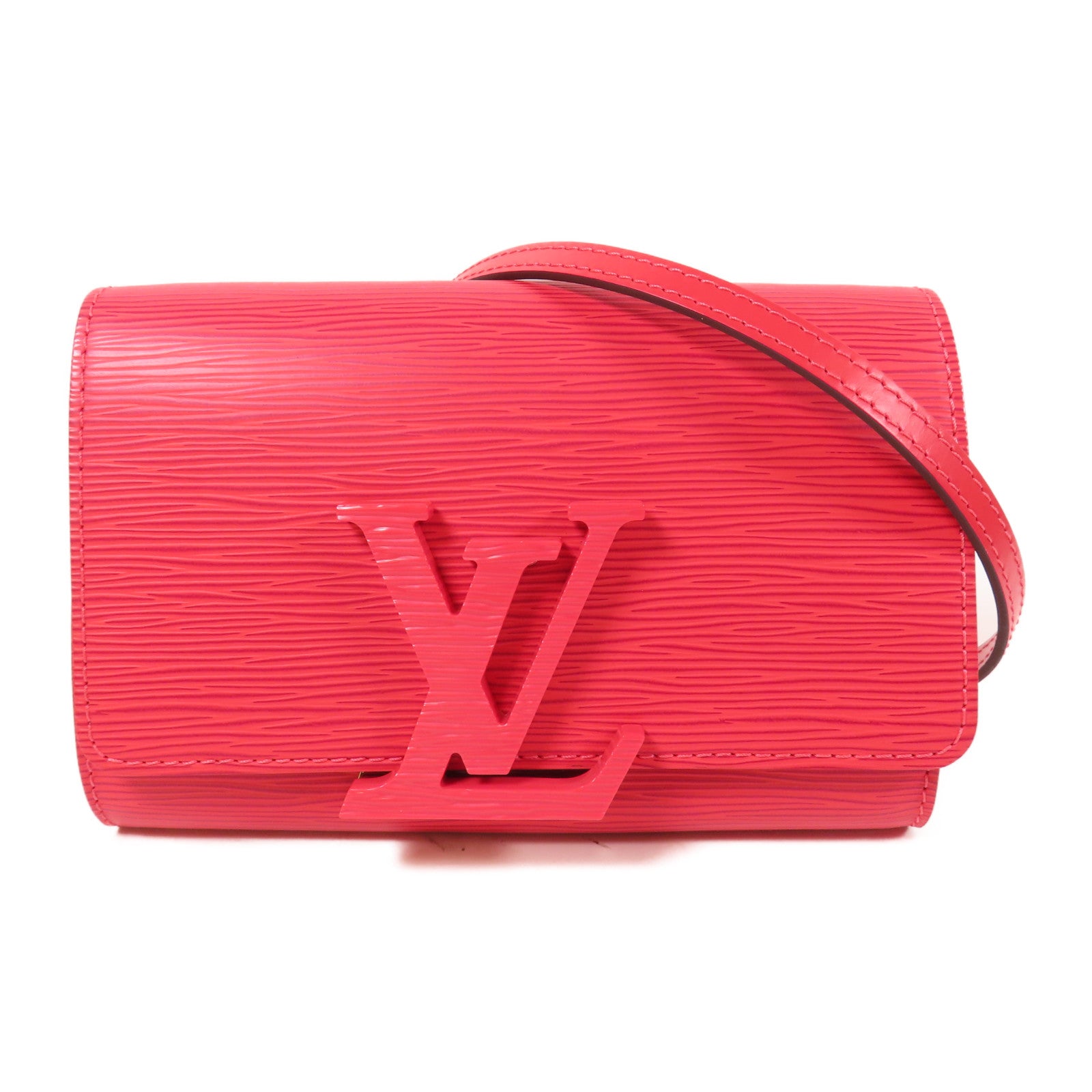LOUIS VUITTON Epi Louise PM銀扣肩背袋粉紅色