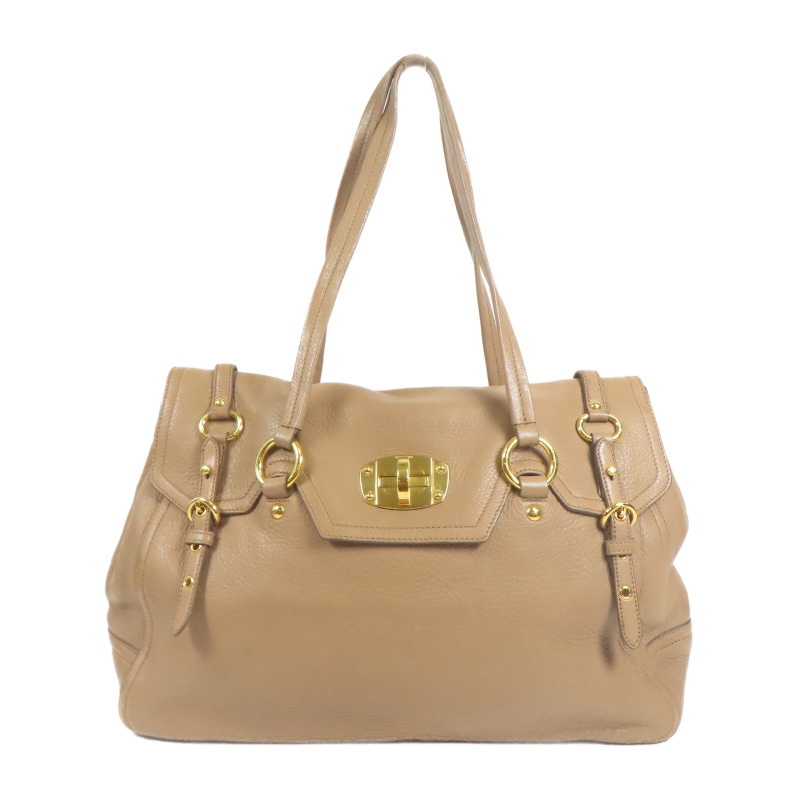 Miu Miu 牛皮皮革Shoulder Bag金扣肩背袋