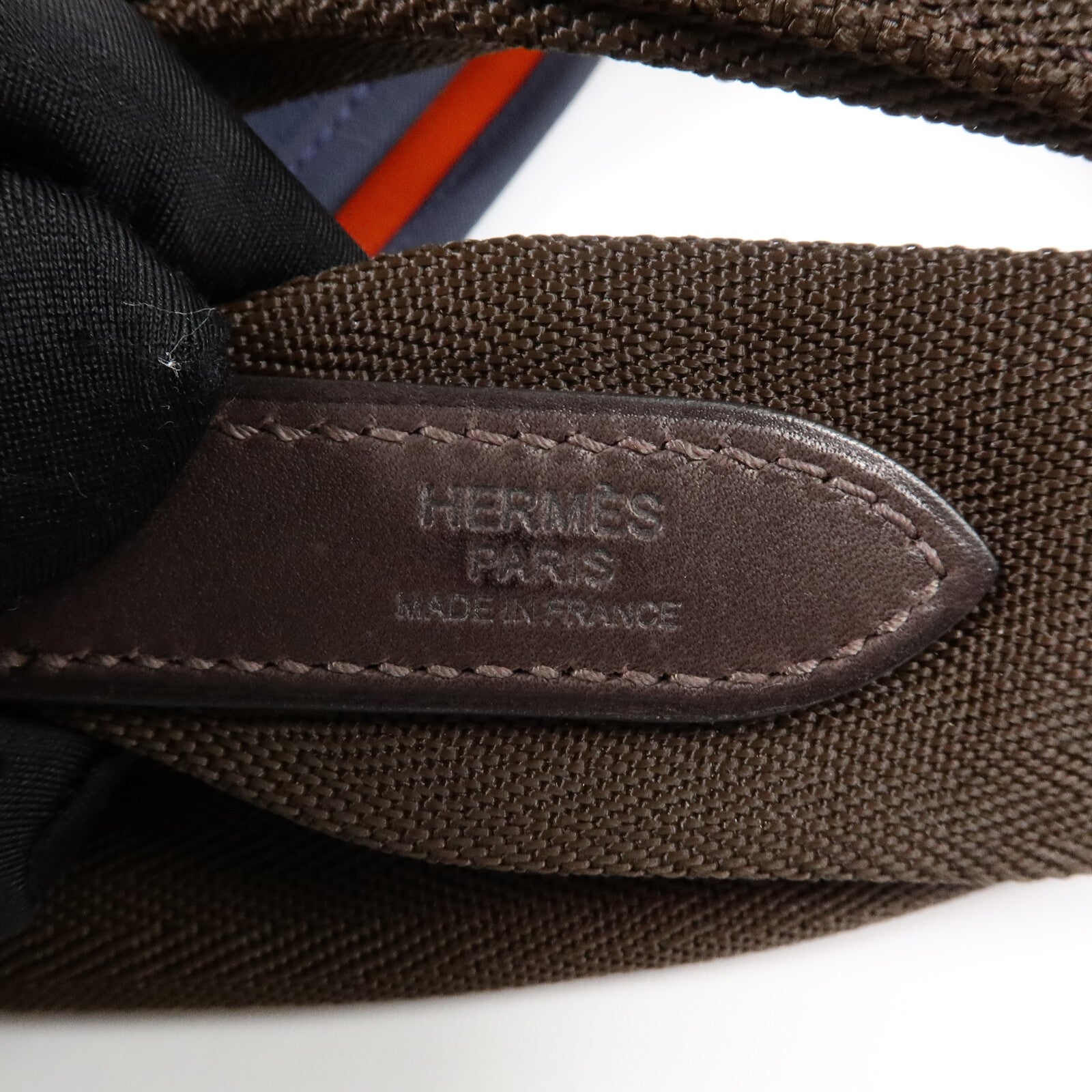 HERMES 帆布Grooming Bag銀扣手挽肩背兩用袋Blue