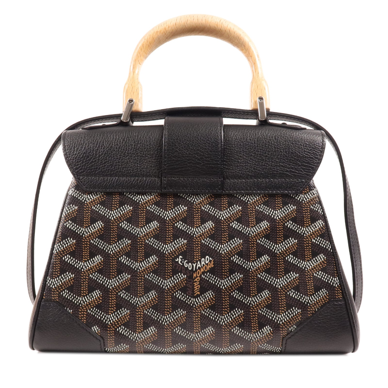 GOYARD 塗層帆布/牛皮皮革Saigon Mini銀扣手挽肩背兩用袋