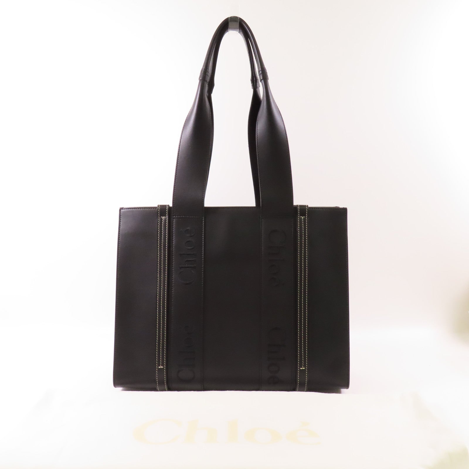 Chloe 牛皮皮革Medium Woody Tote肩背袋/手挽袋