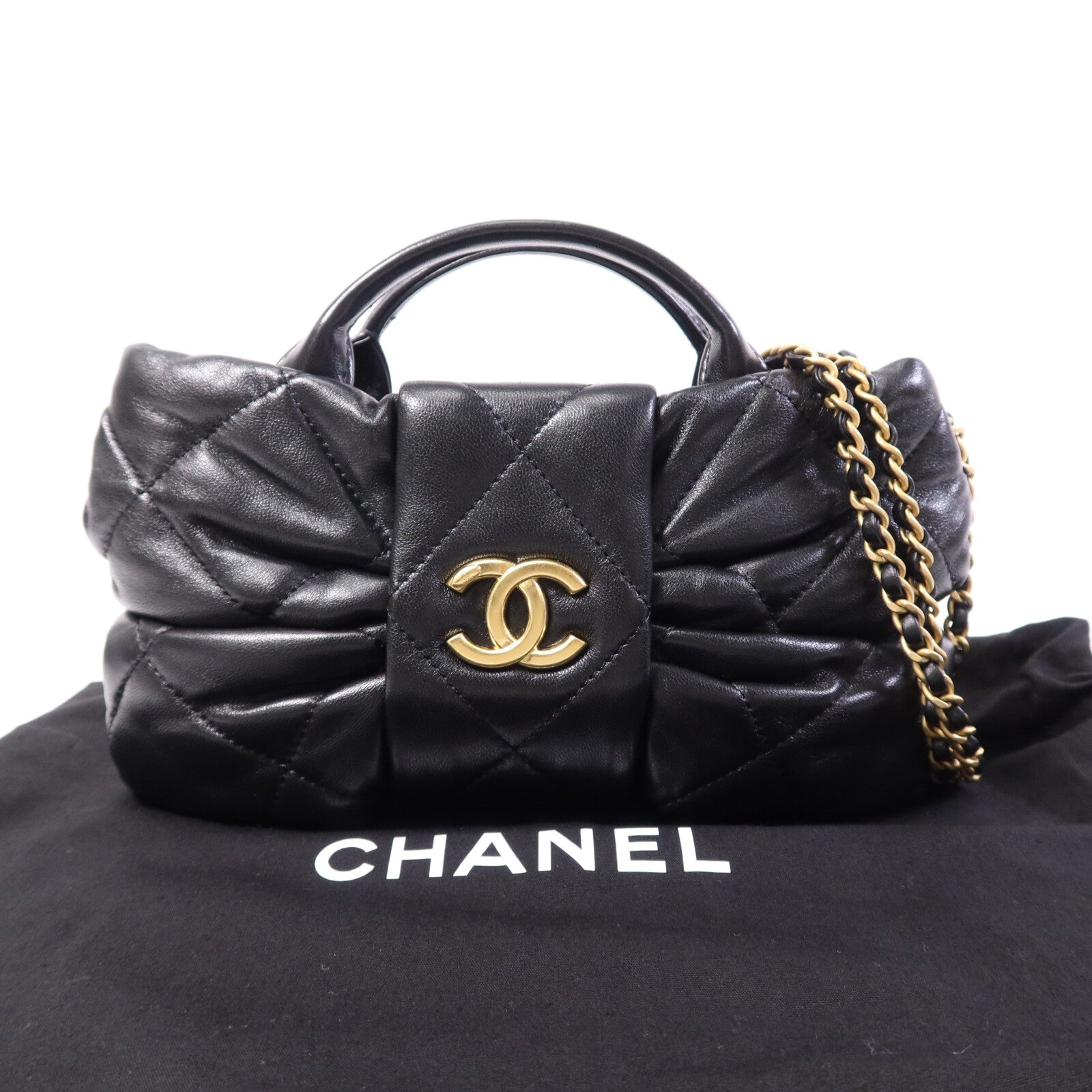CHANEL 【激減優惠】羊皮皮革Chain Shoulder Bag金扣鏈帶肩背袋