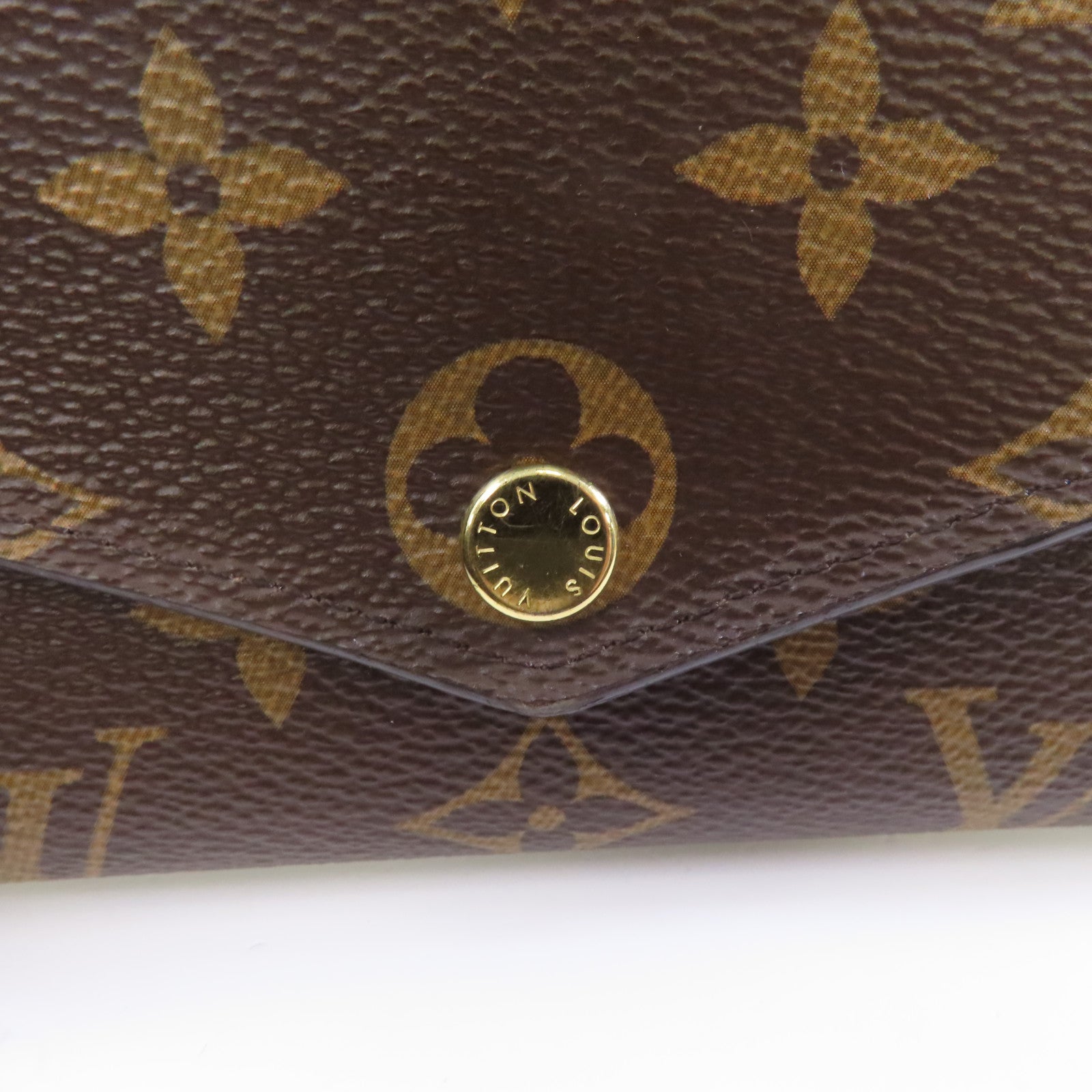 LOUIS VUITTON Monogram Sarah金扣長錢包棕色