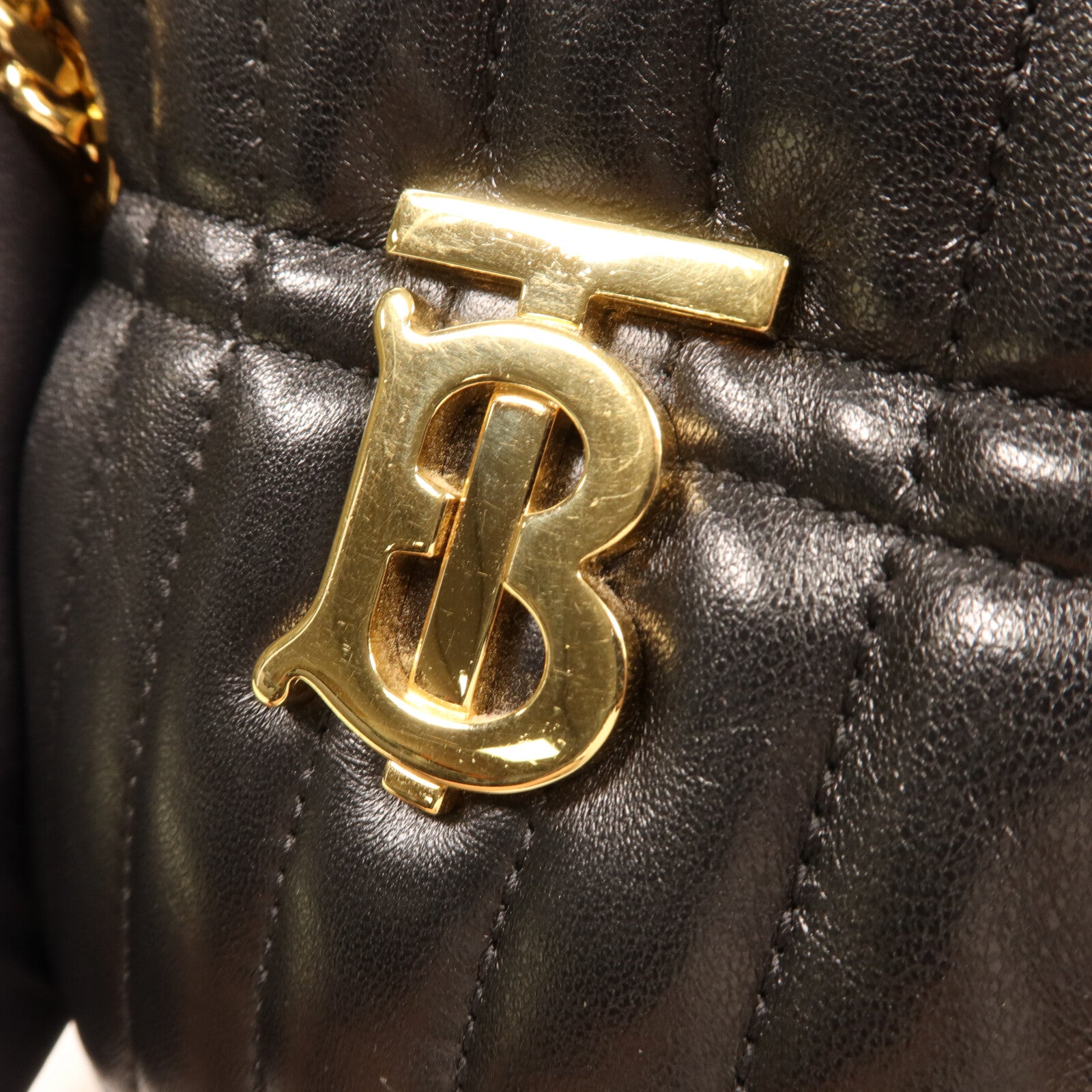 BURBERRY 牛皮皮革Lola Mini Bucket金扣鏈帶肩背袋