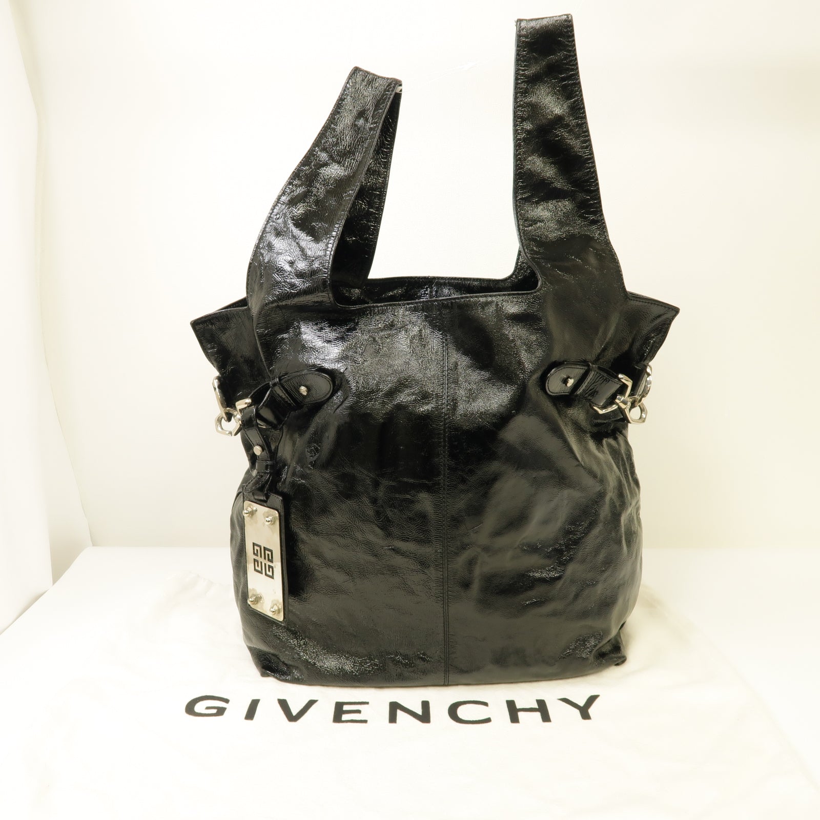 GIVENCHY 【激減優惠】塗層帆布 2 Way Bag 銀扣手挽肩背兩用袋黑色