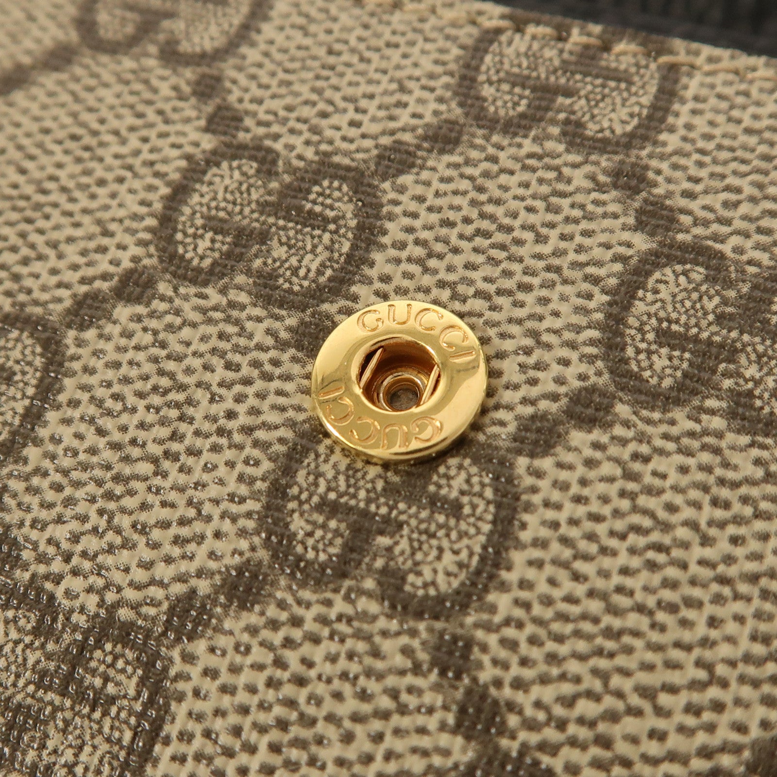 GUCCI 塗層帆布/牛皮皮革Long Wallet金扣長錢包