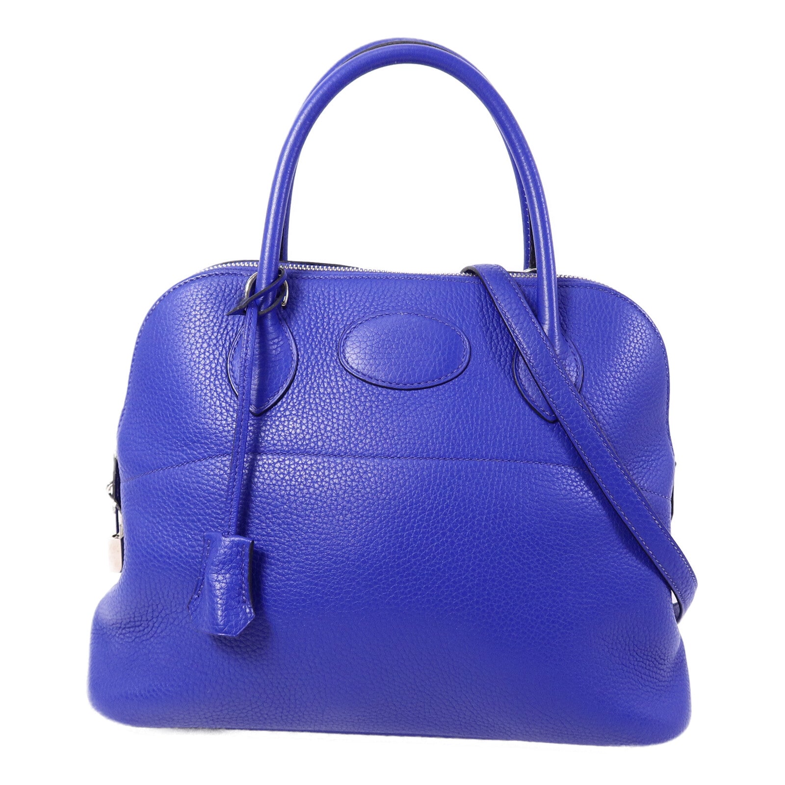 HERMES Togo皮革Bolide 31手挽肩背兩用袋Bleu Electrique