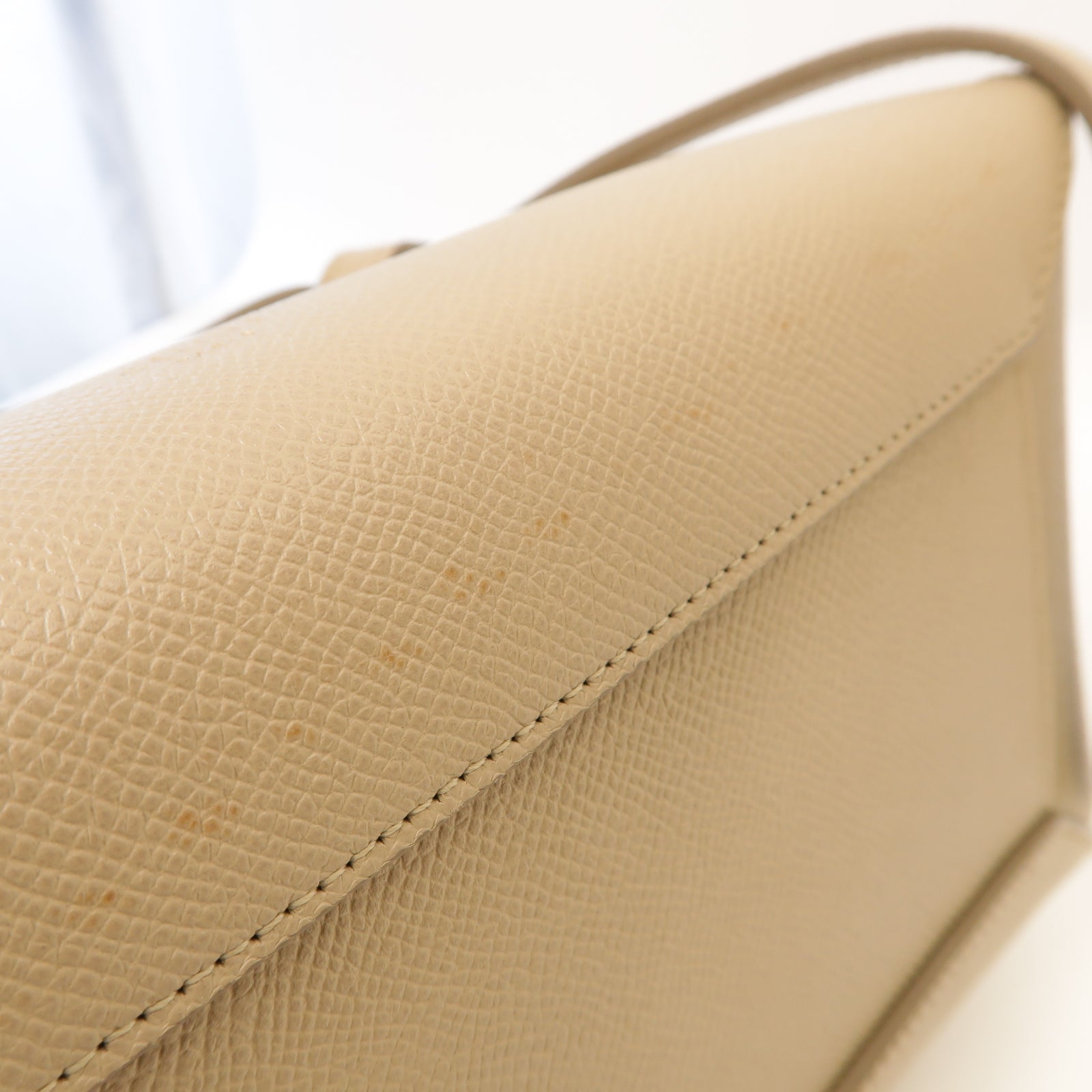 CELINE 牛皮皮革Micro Belt Bag金扣手挽肩背兩用袋米色