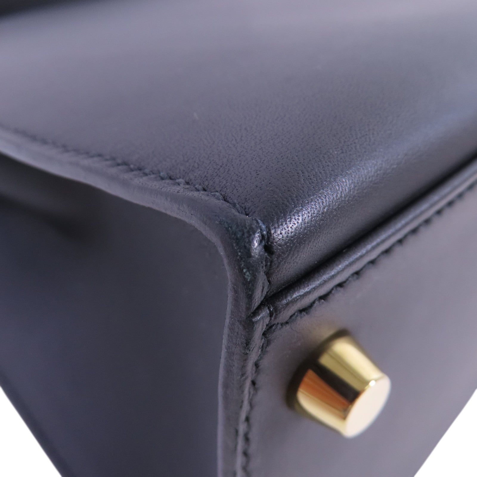 HERMES Sombrero皮革Kelly 28 2Way Hand Bag金扣手挽肩背兩用袋
