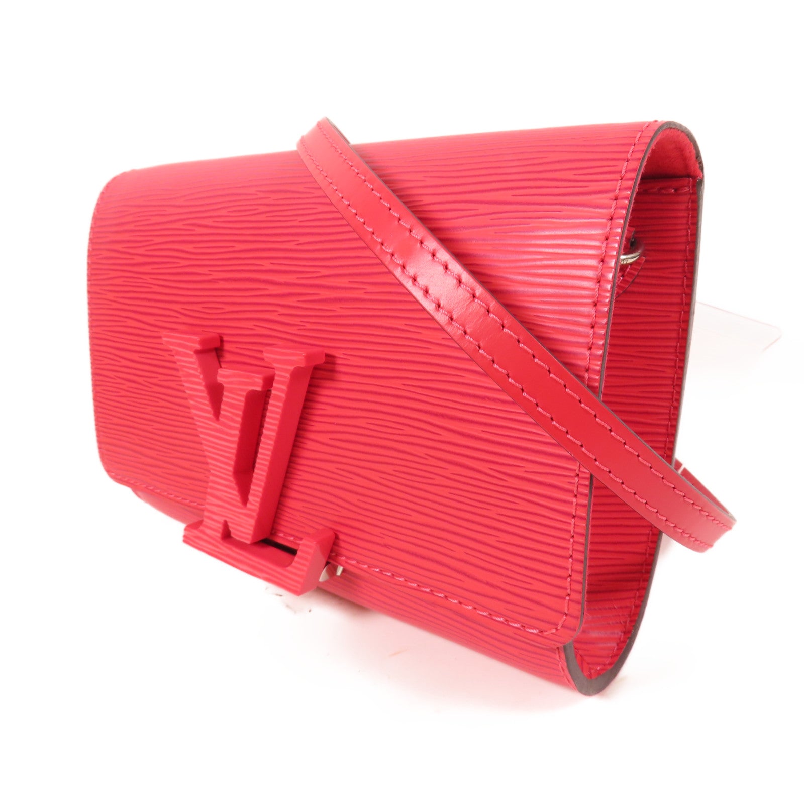 LOUIS VUITTON Epi Louise PM銀扣肩背袋粉紅色