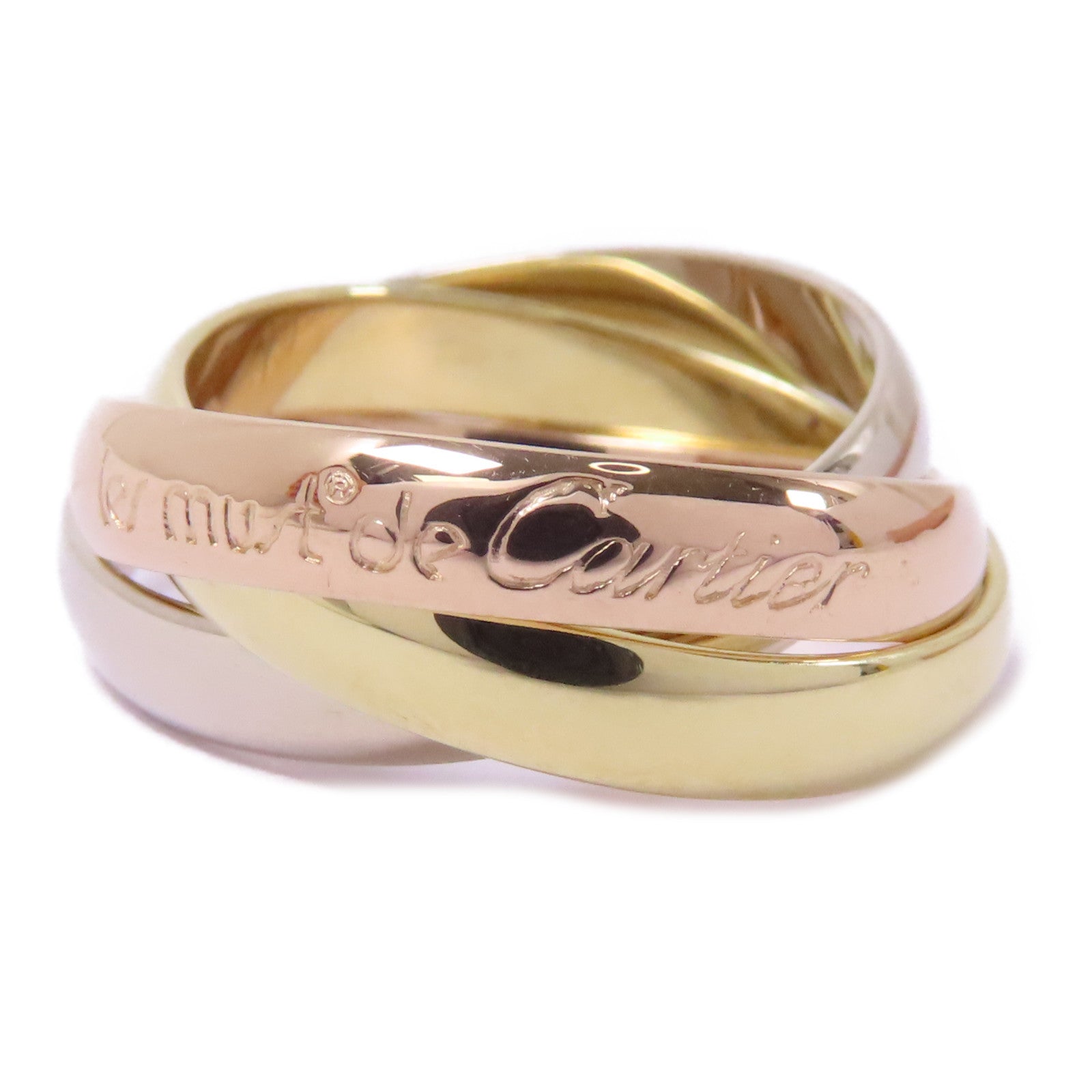 CARTIER 18K黃金/白金/玫瑰金Trinity Ring戒指Cartier#50/US#5.25