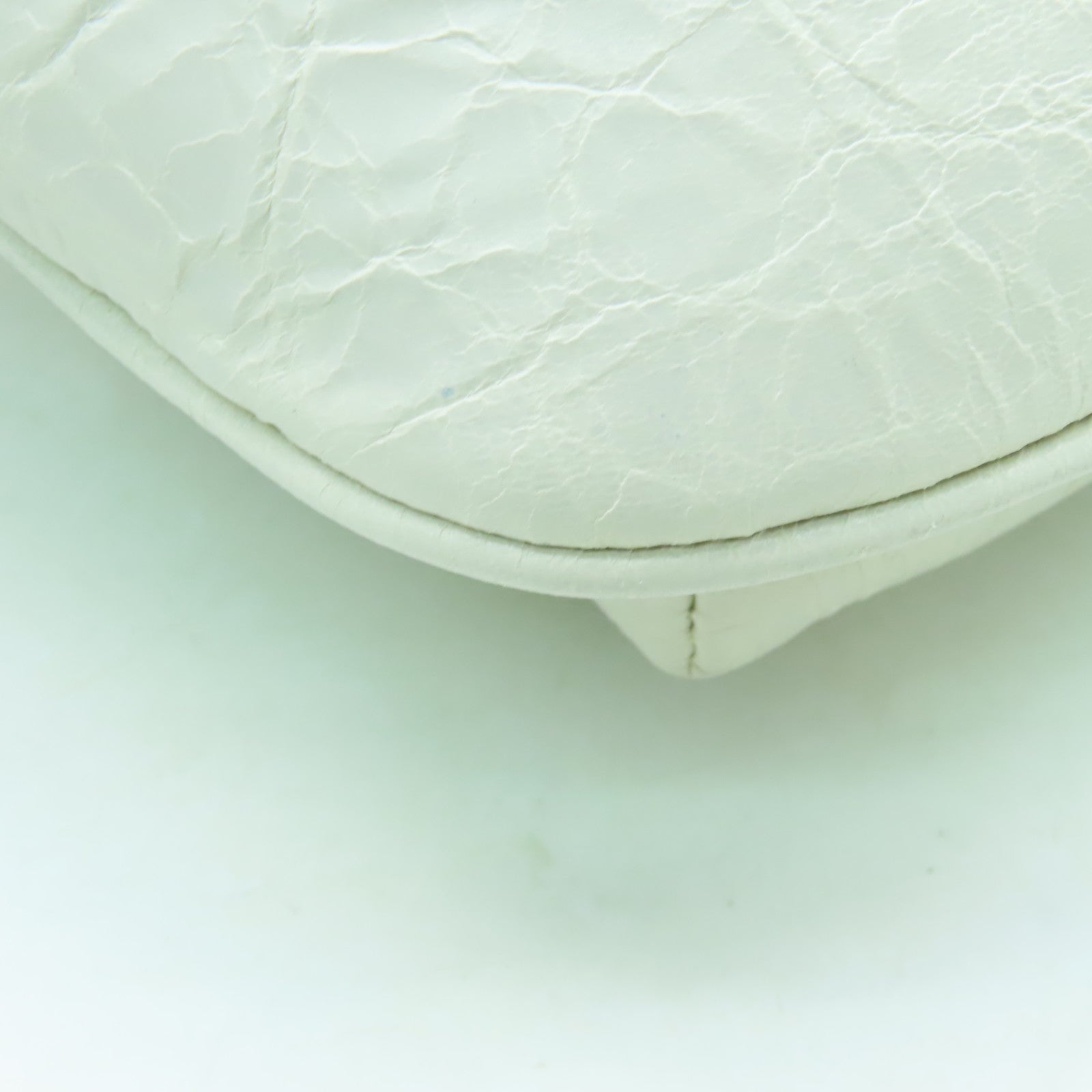 BALENCIAGA 【激減優惠】牛皮皮革Raver Bag銀扣肩背袋白色