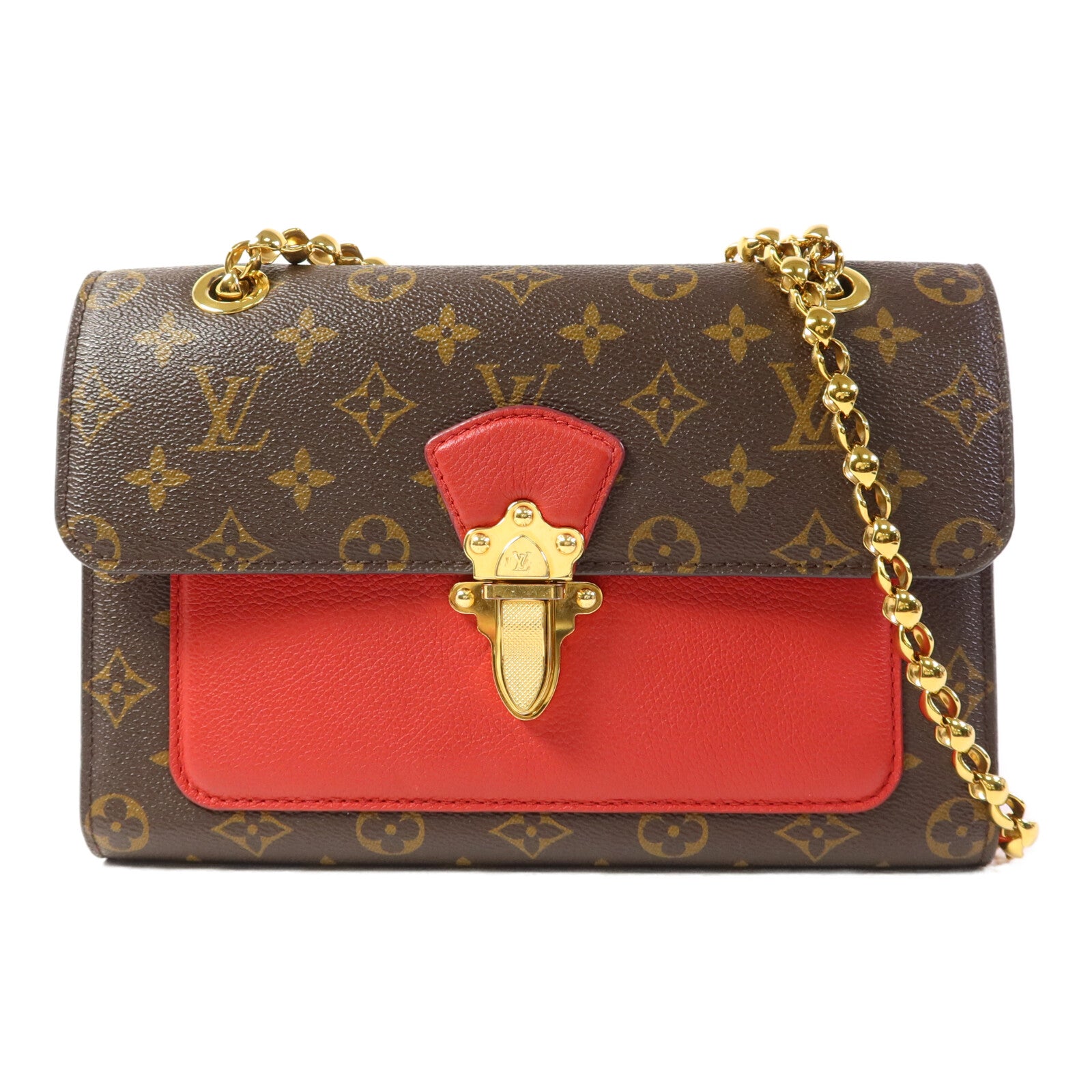 LOUIS VUITTON Monogram Victoire金扣鏈帶肩背袋