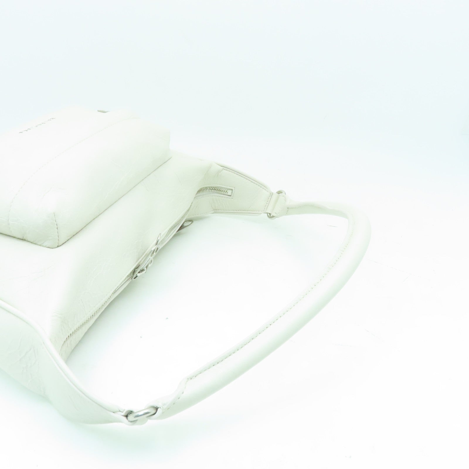 BALENCIAGA 【激減優惠】牛皮皮革Raver Bag銀扣肩背袋白色