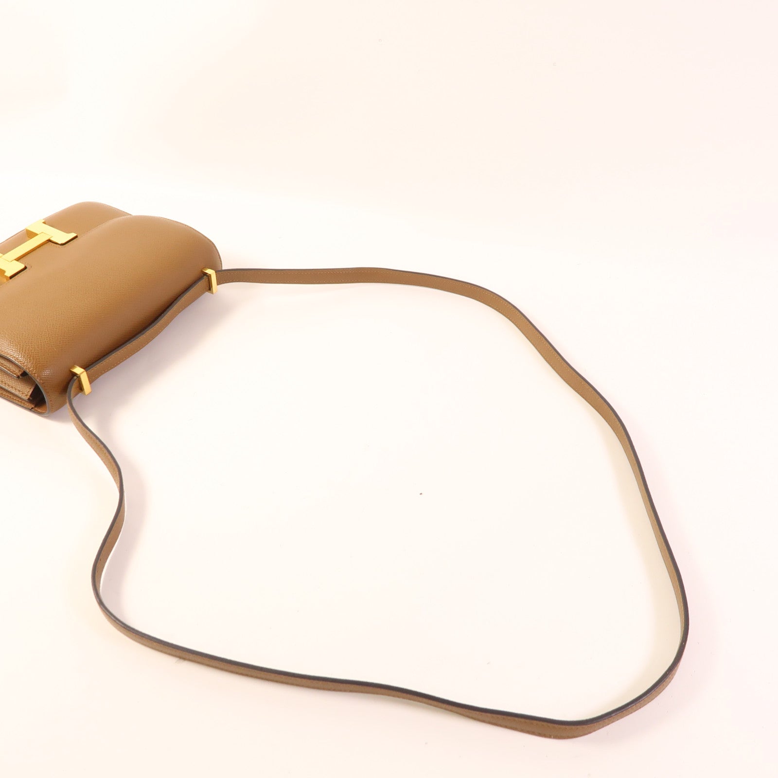 HERMES Epsom皮革Constance Mini金扣肩背袋3G Alezan