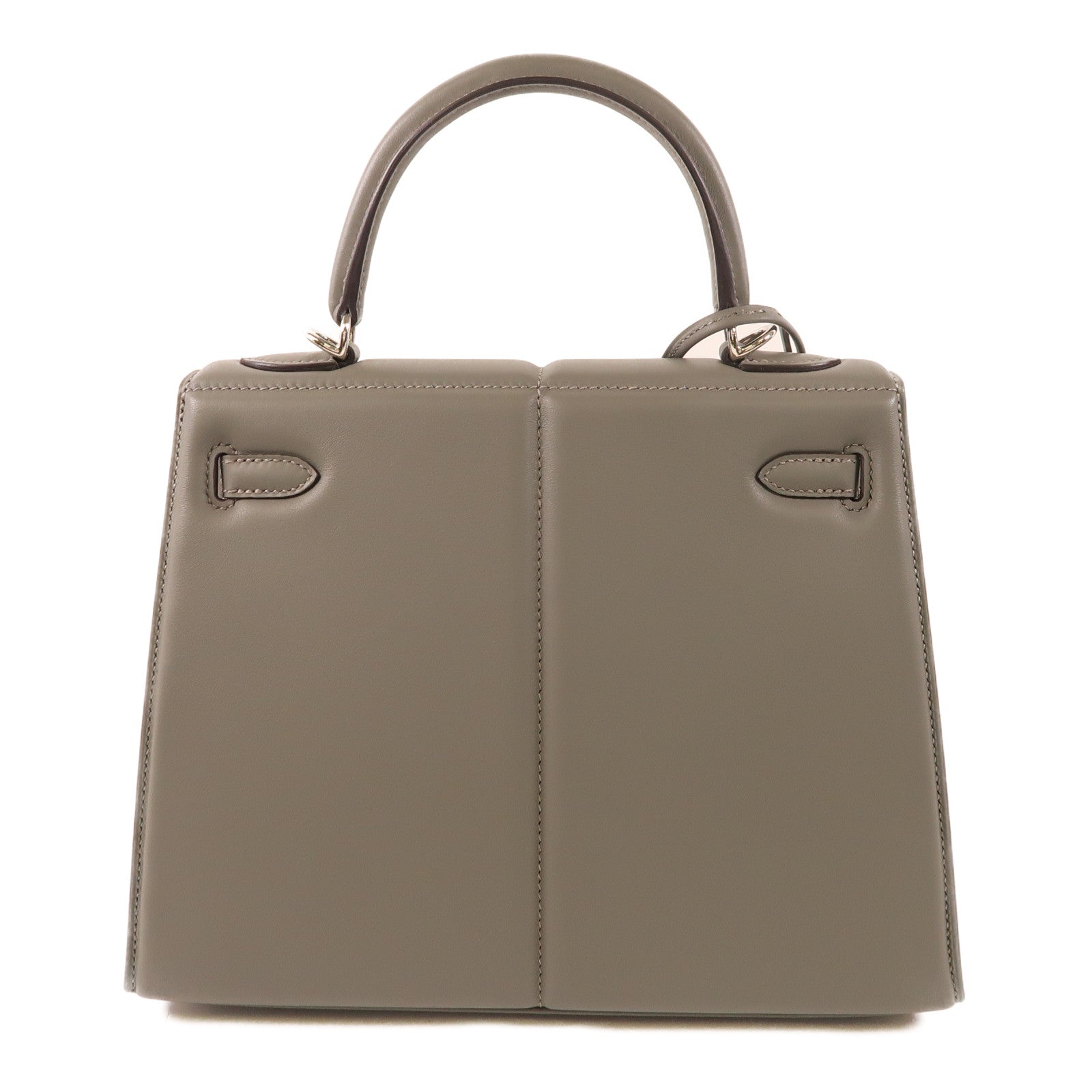 HERMES Swift皮革Kelly 25銀扣手挽肩背兩用袋Gris Meyer