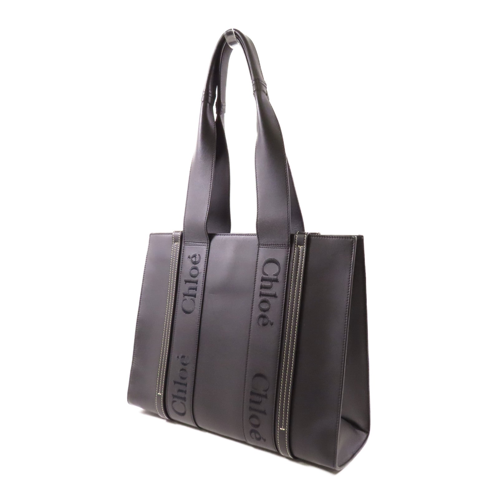 Chloe 牛皮皮革Medium Woody Tote肩背袋/手挽袋