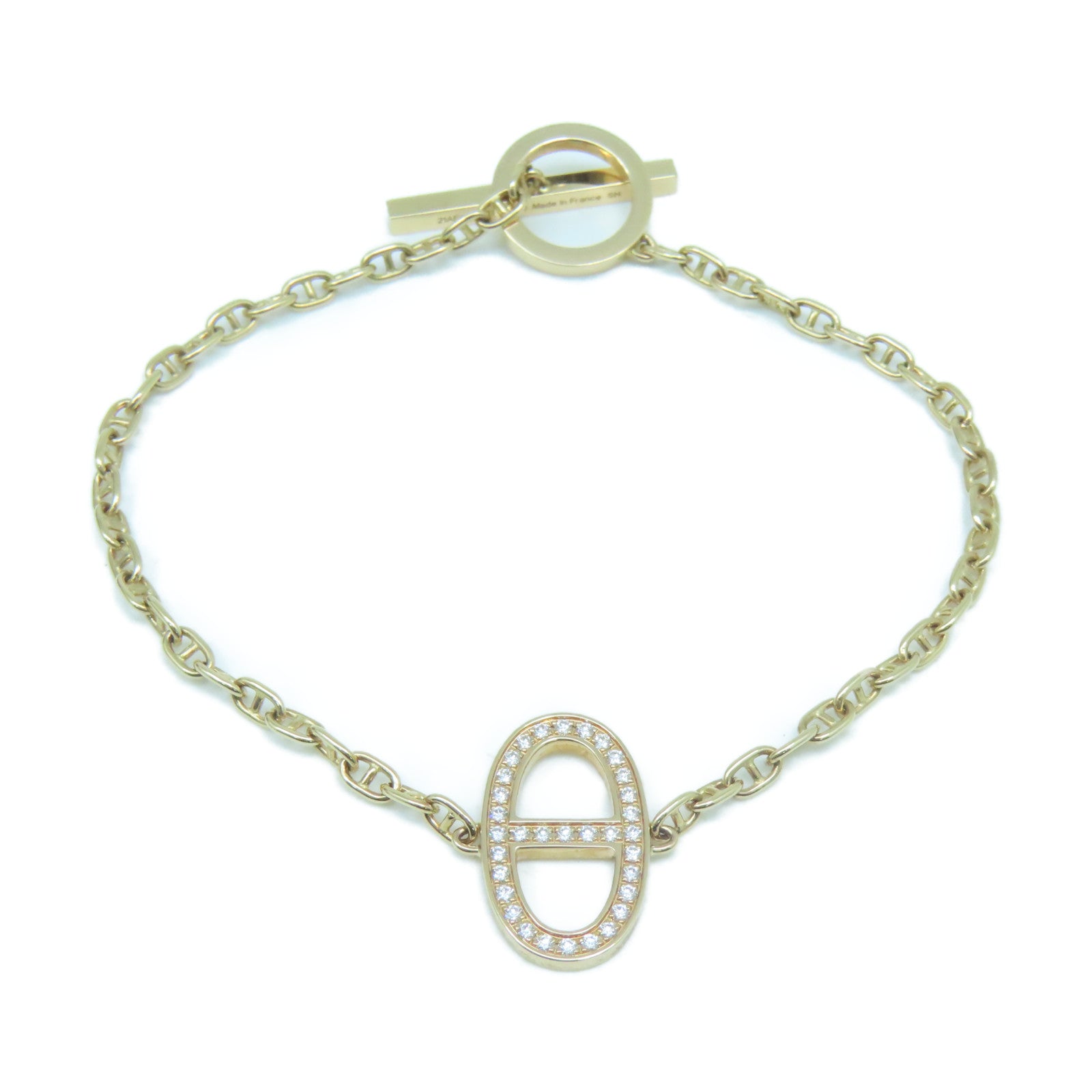 HERMES 18K Rose Gold Farandole Bracelet0.16ct Diamond Bracelet Gold