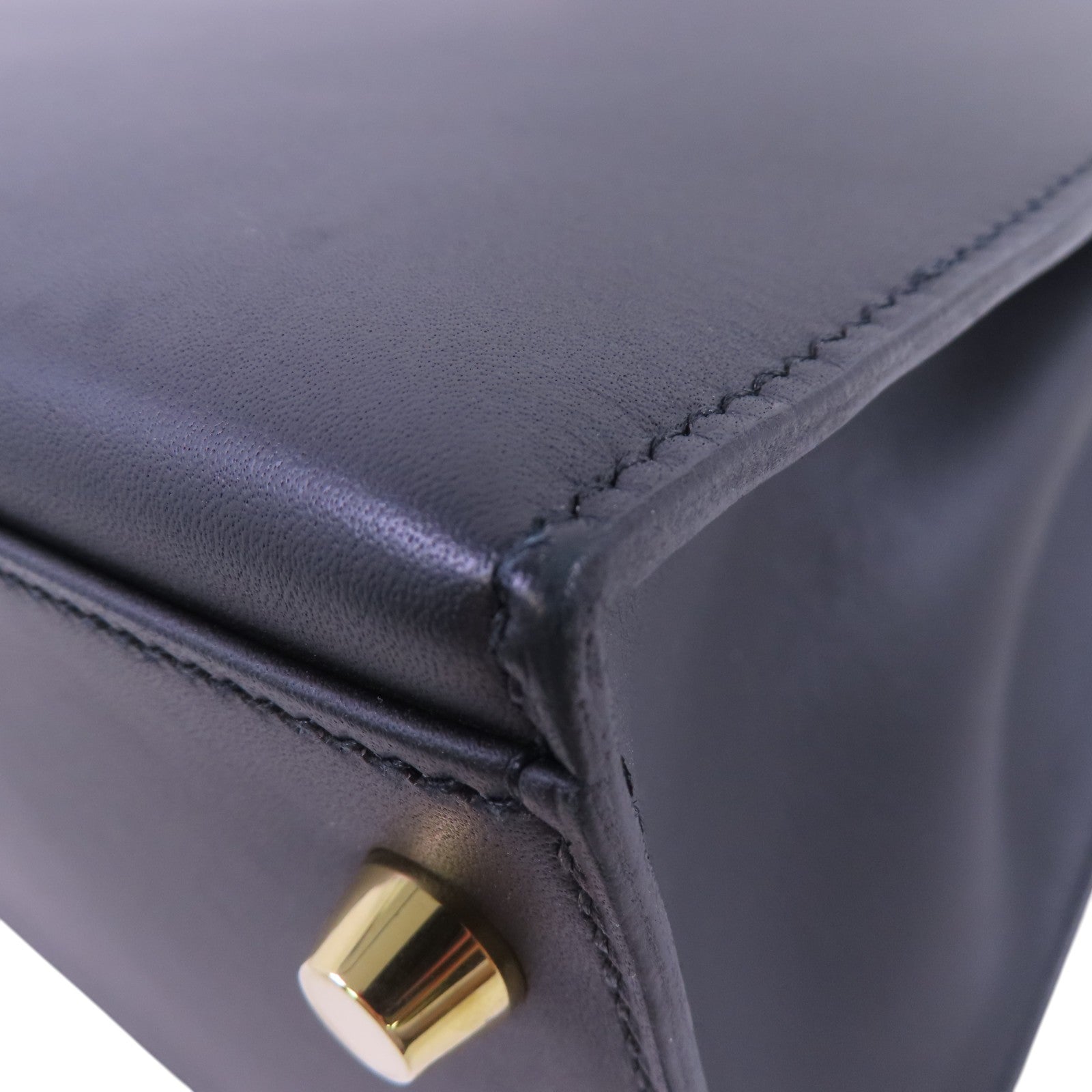 HERMES Sombrero皮革Kelly 28 2Way Hand Bag金扣手挽肩背兩用袋
